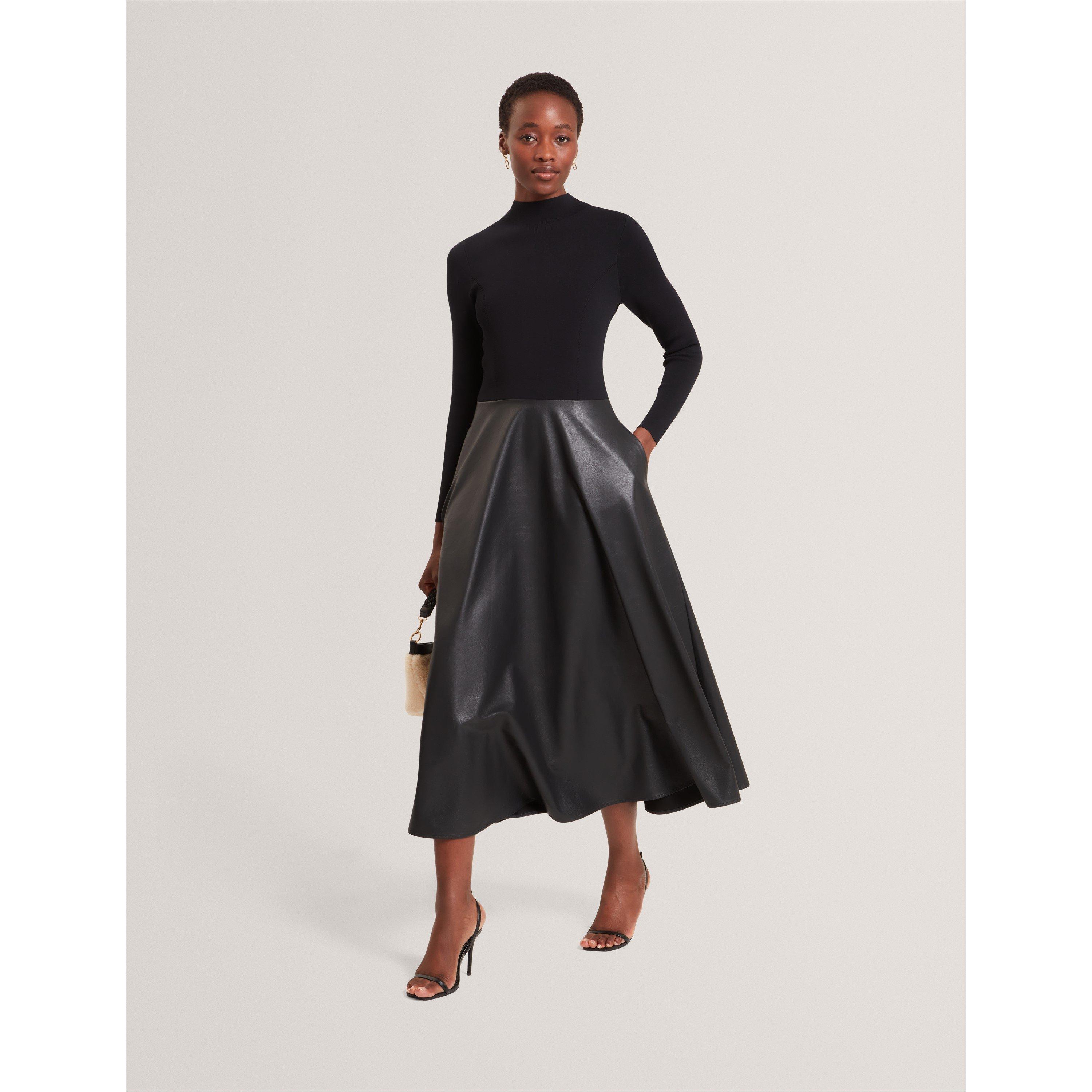 Faux Midi A-Line Dress