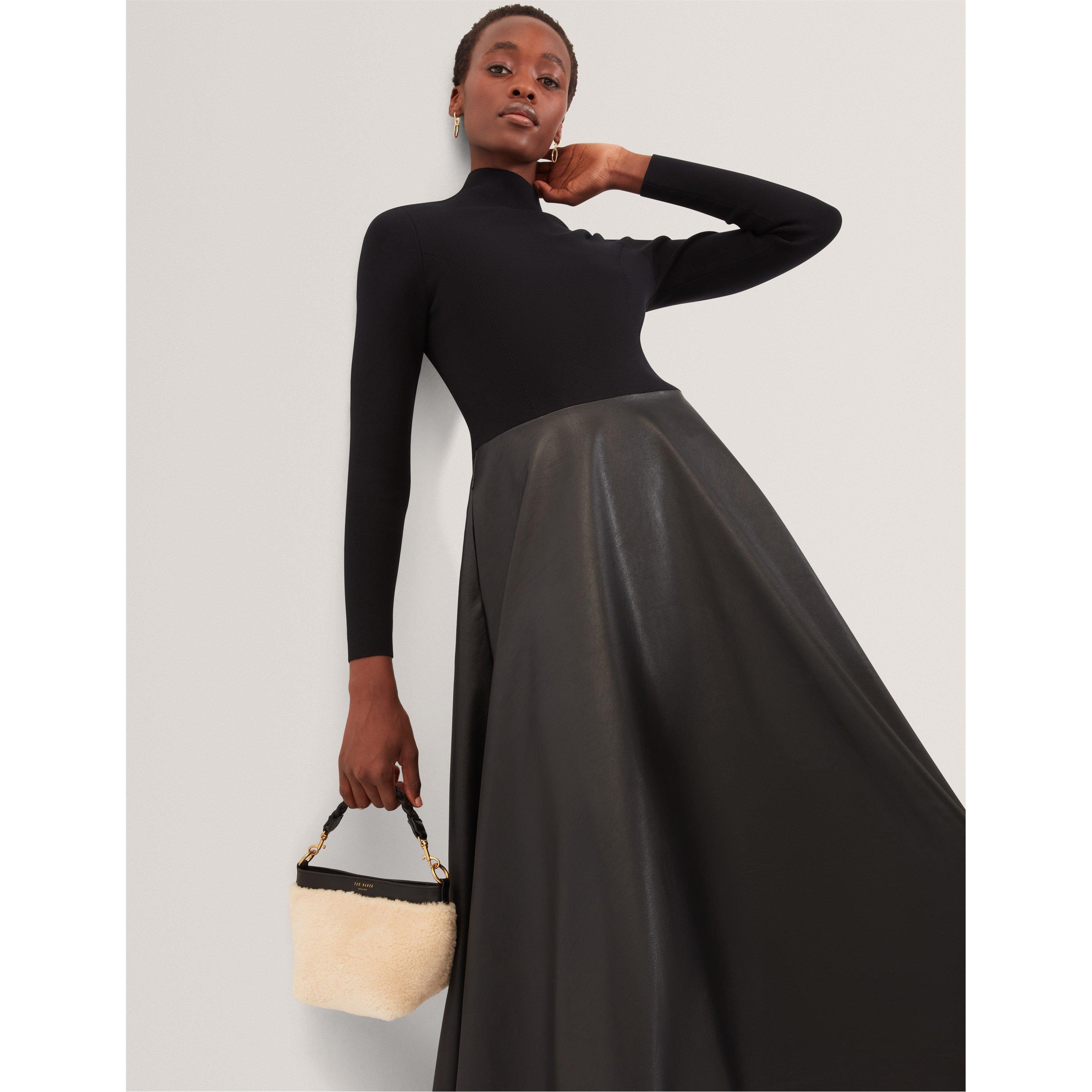 Faux Midi A-Line Dress