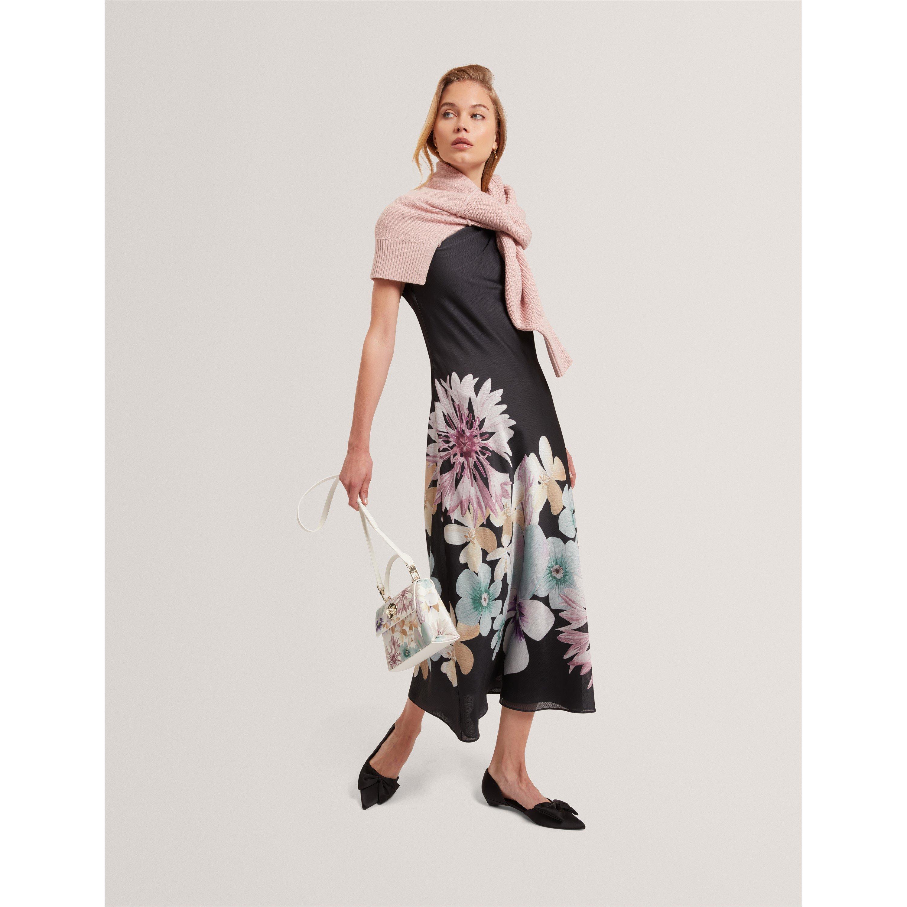 Drape Midi Slinky Dress