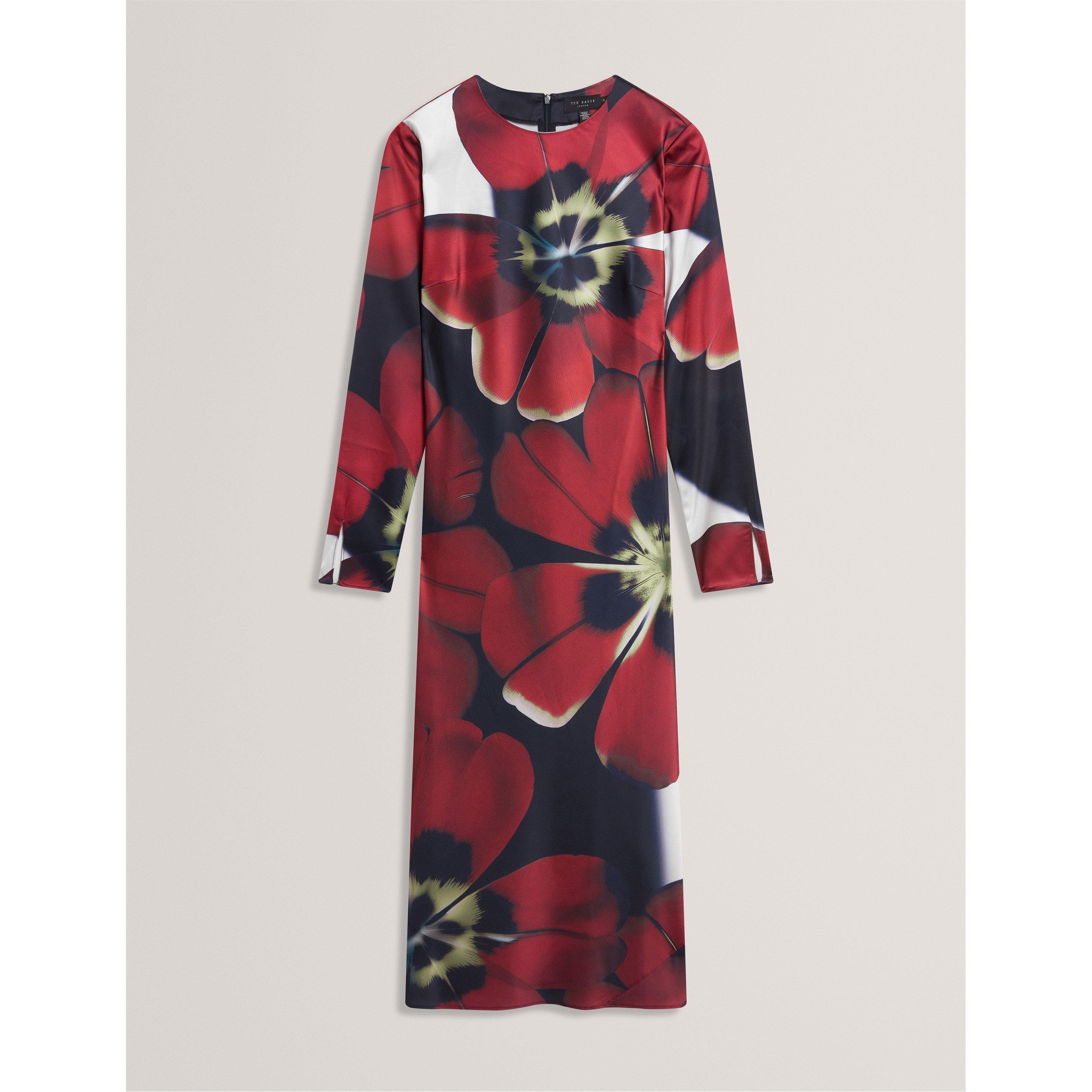 Long Sleeve Print Tea Dress