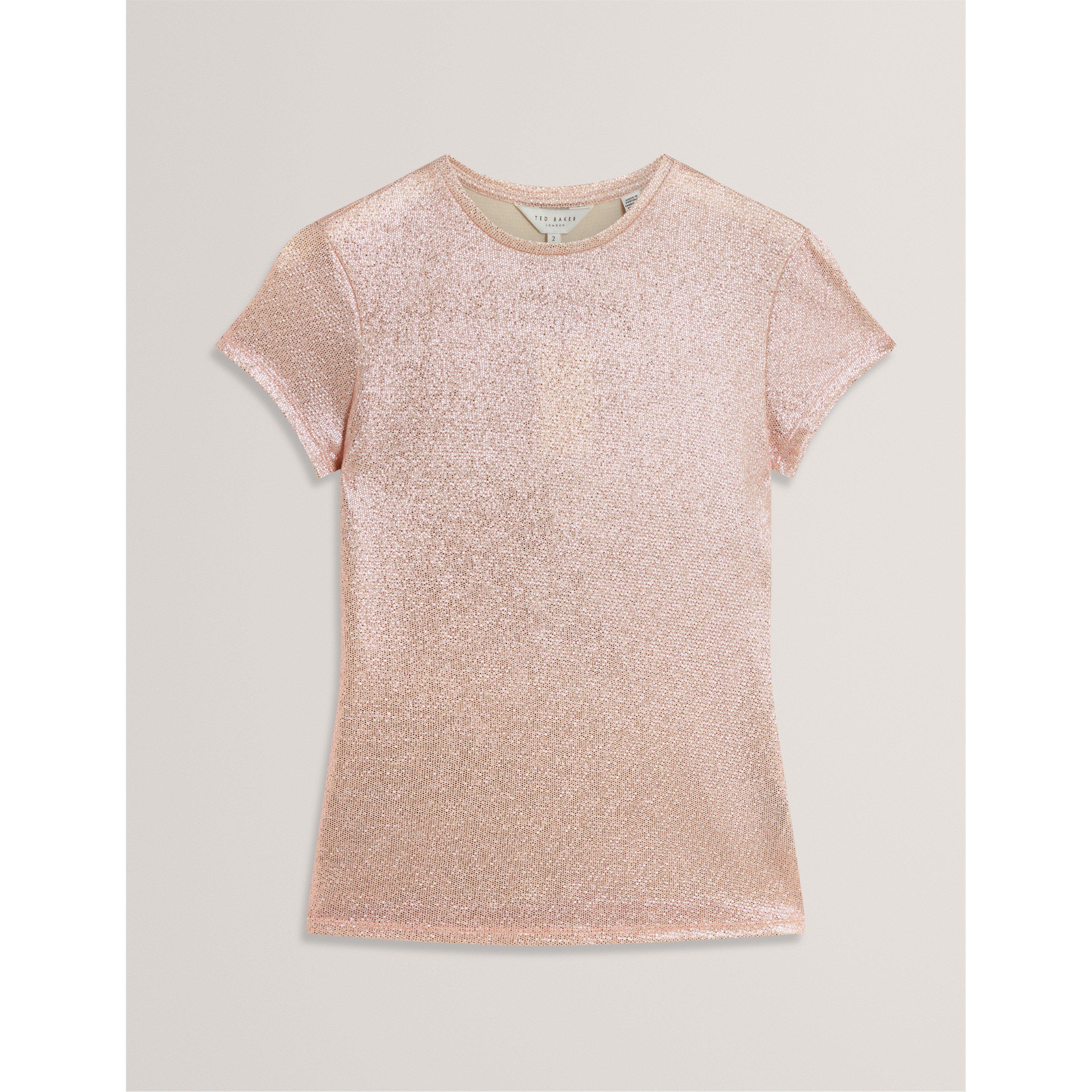 Metallic Short Sleeve Slim Fit T-Shirt