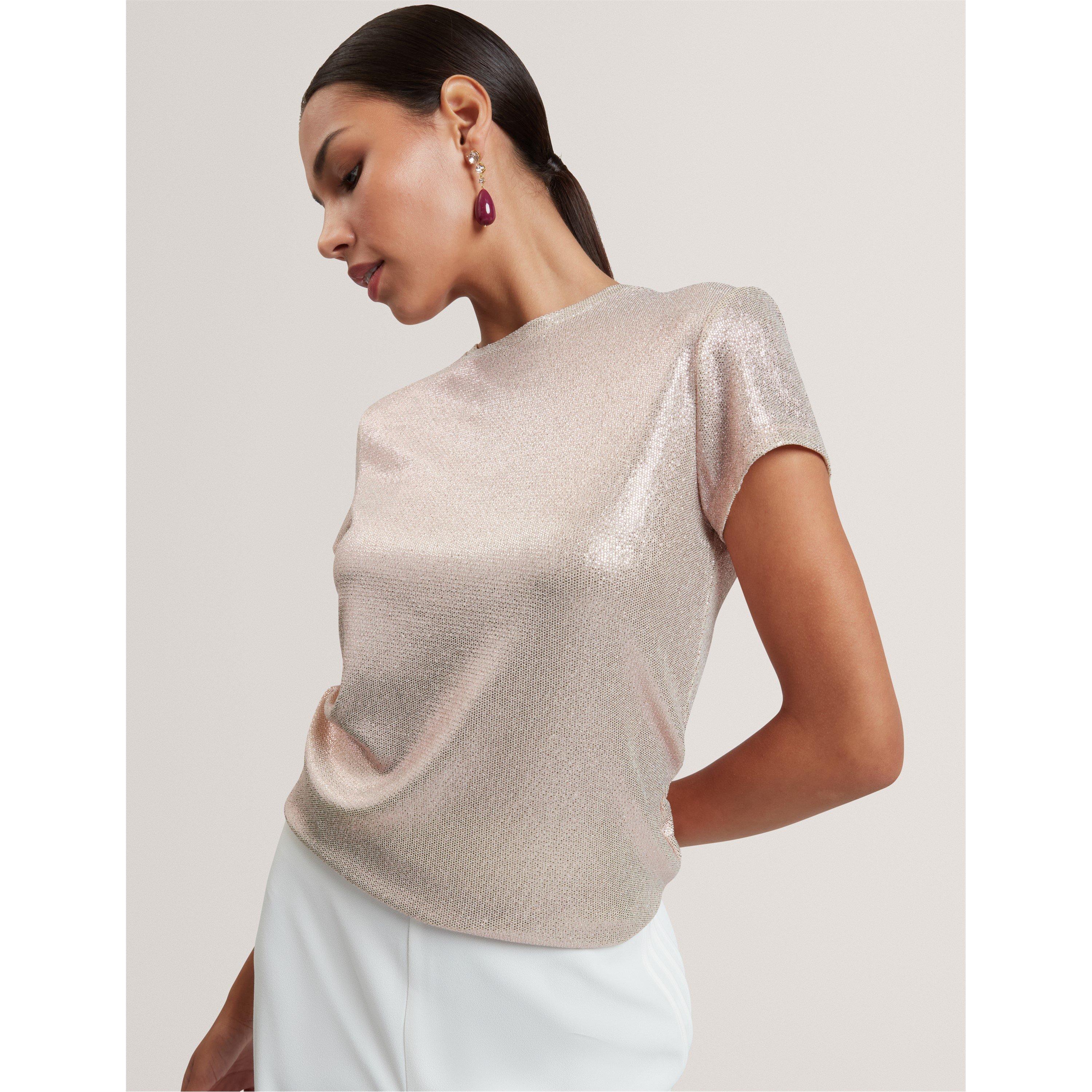 Metallic Short Sleeve Slim Fit T-Shirt