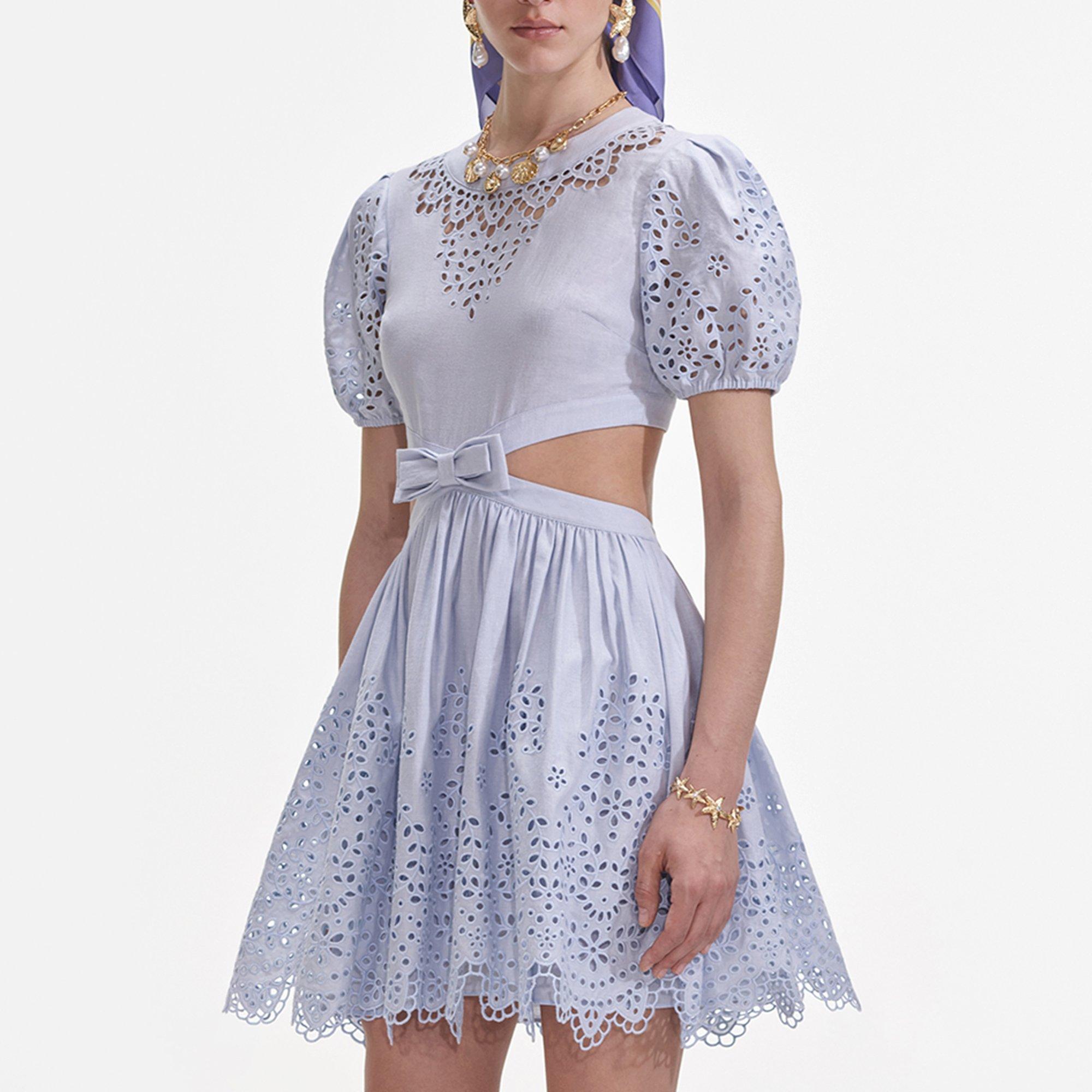 Brdrie Cut Mini Dress