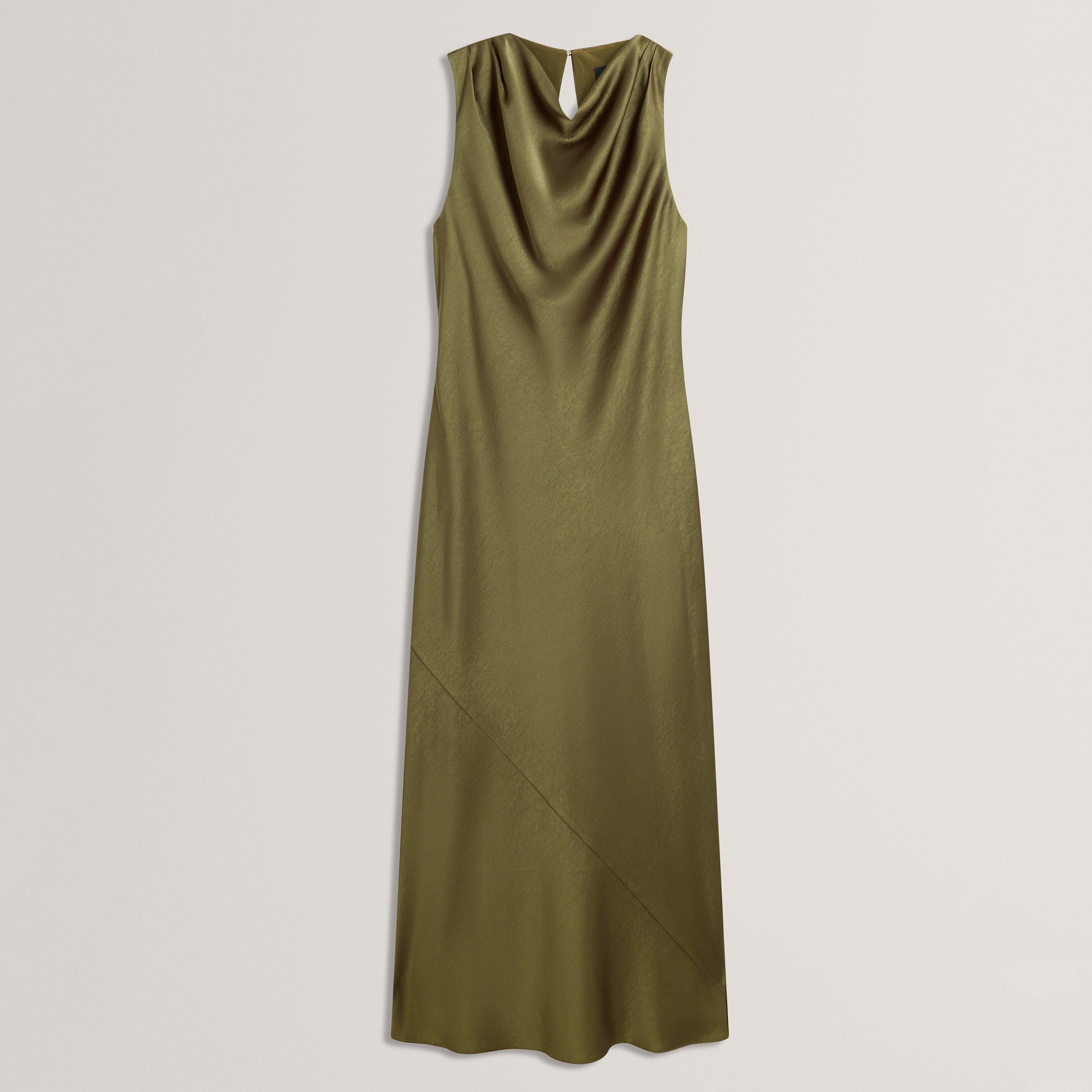 Ted Baker Sleeveless Cowl Neck Satin Midi Dress