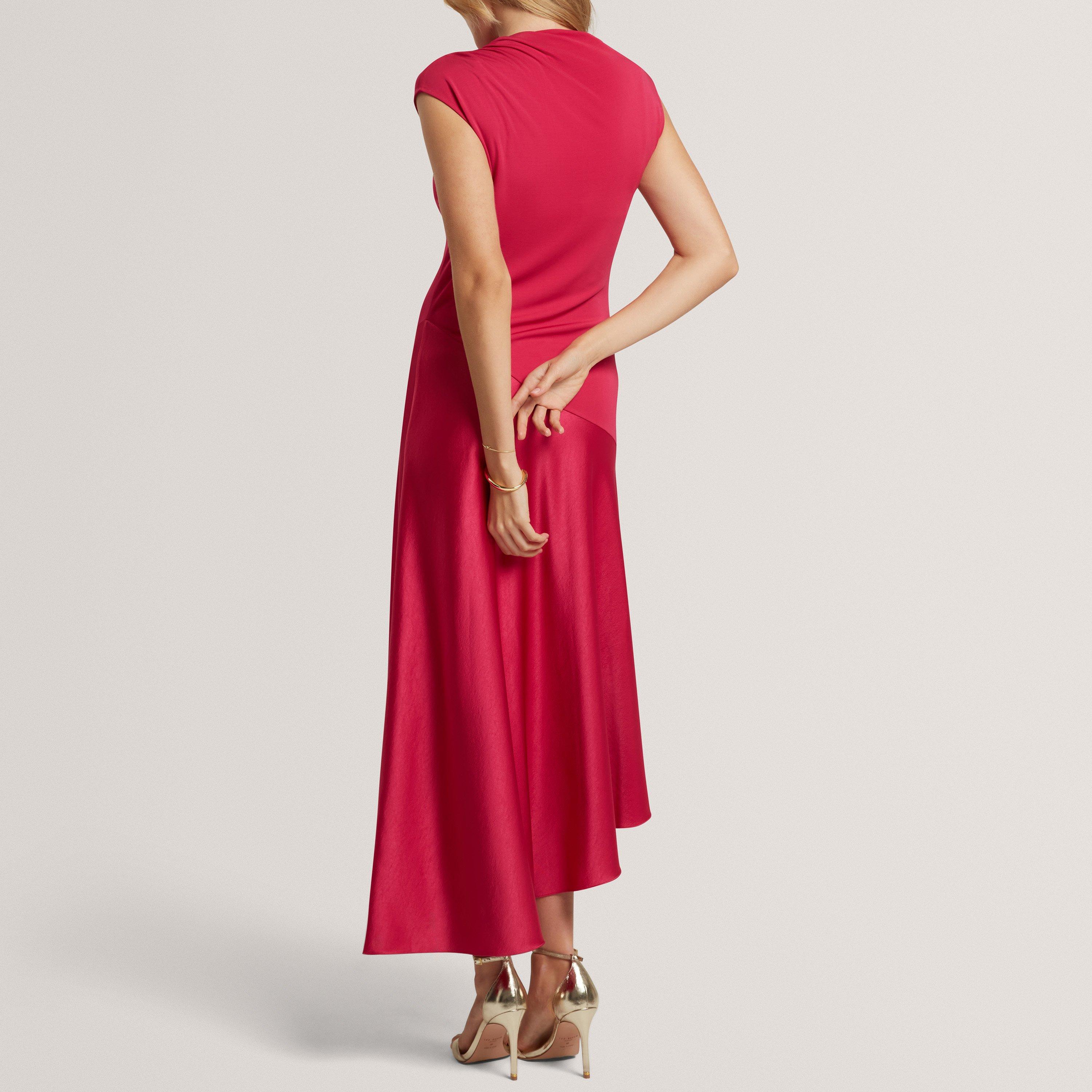 Ted Baker Asymmetric Satin Panel Midi Dress