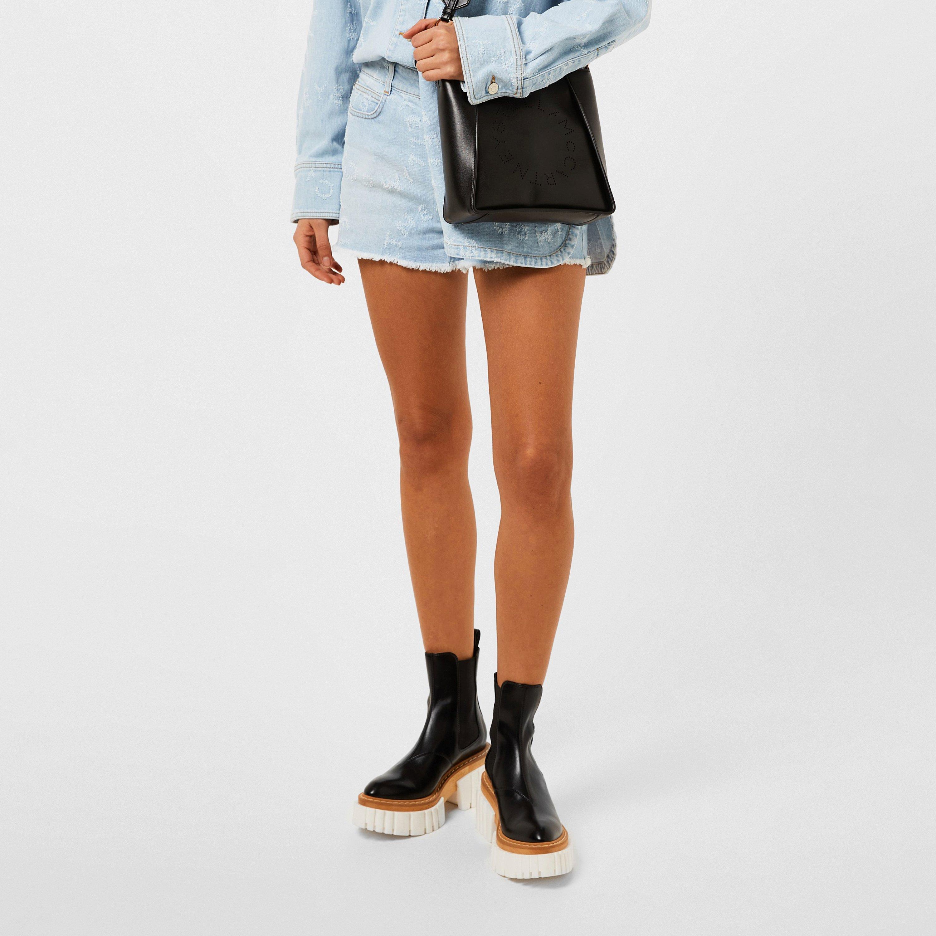 Logo Denim Shorts