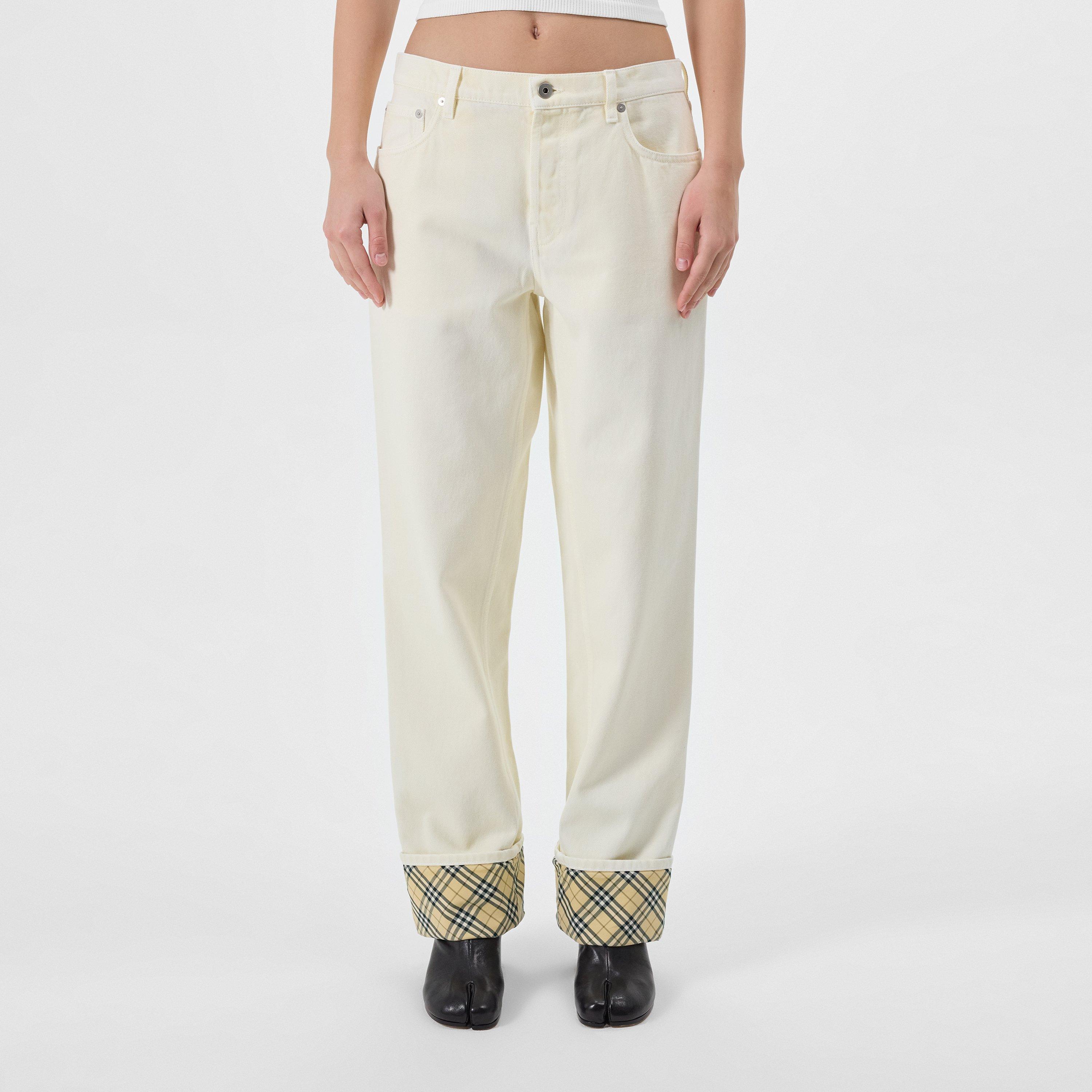 Women's Check Straight Leg Jeans