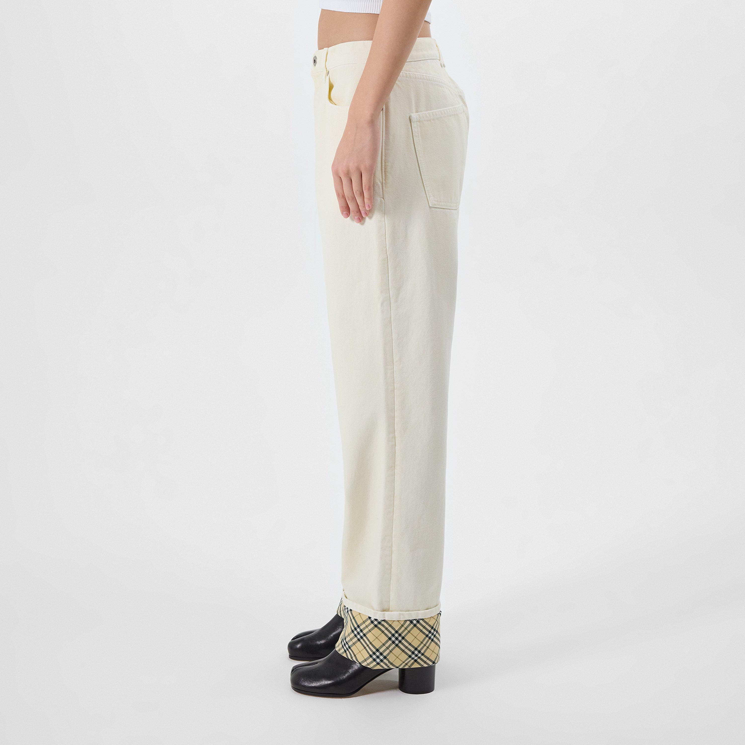 Check Straight Leg Jeans