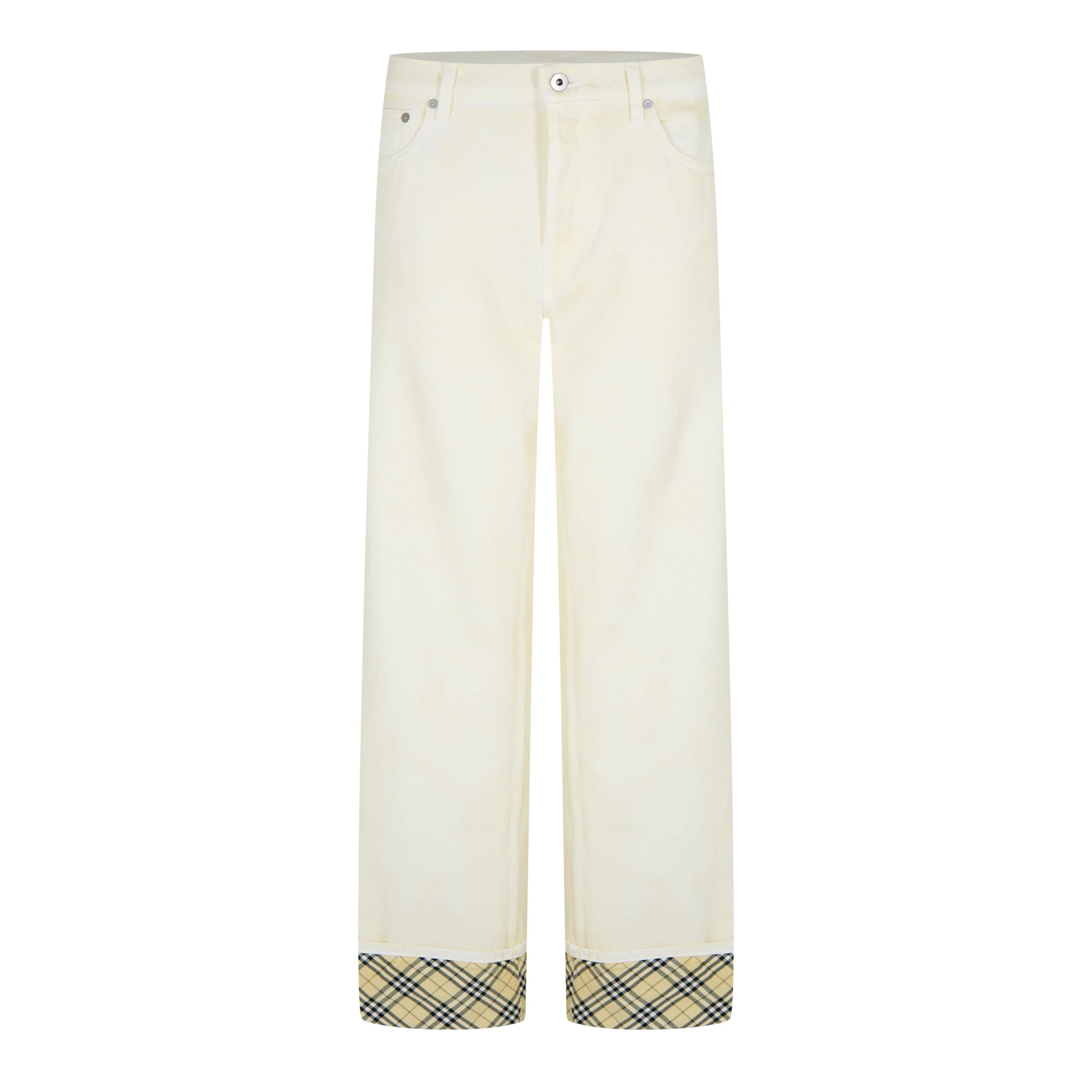 Check Straight Leg Jeans