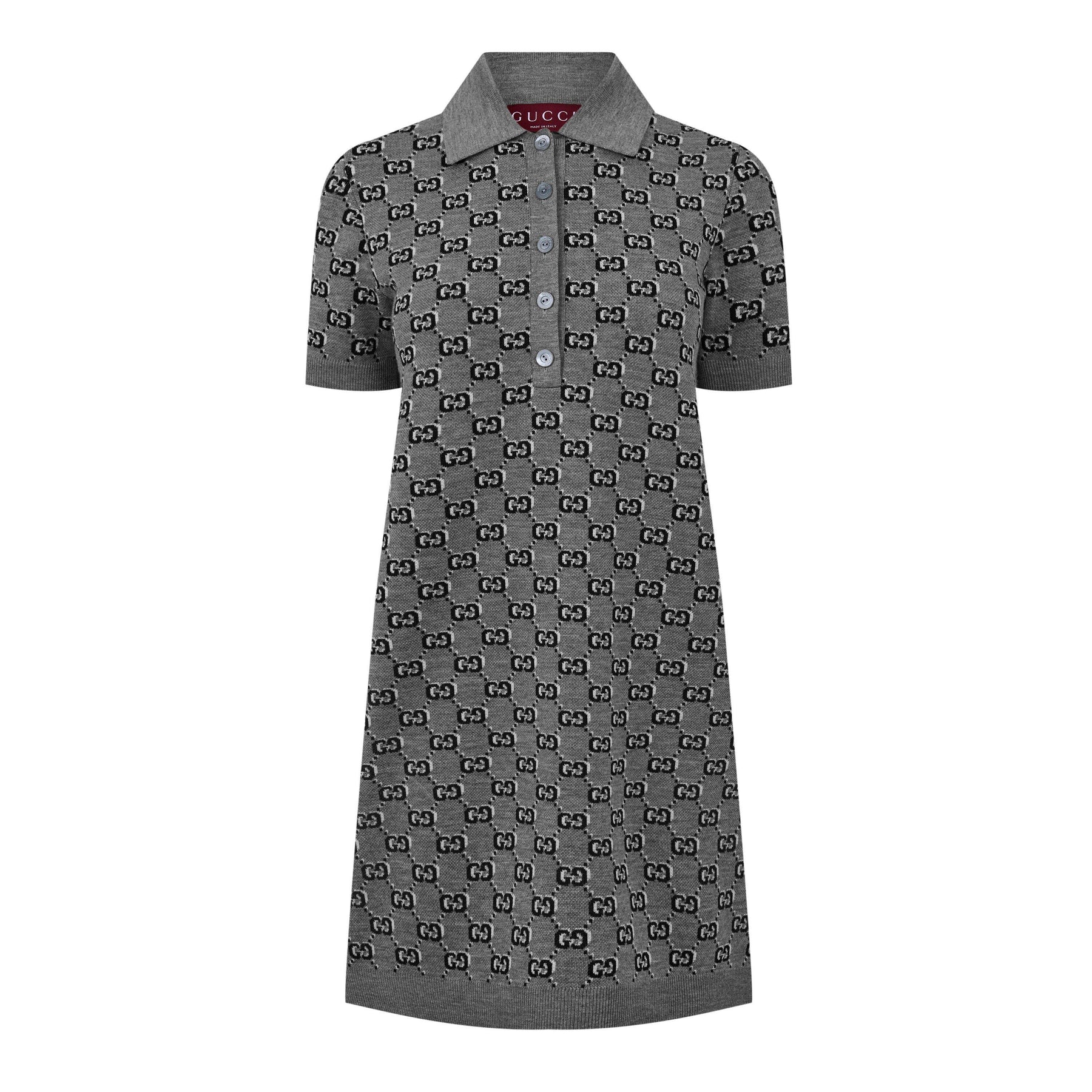 Women's Jacquard Wool Polo Dress