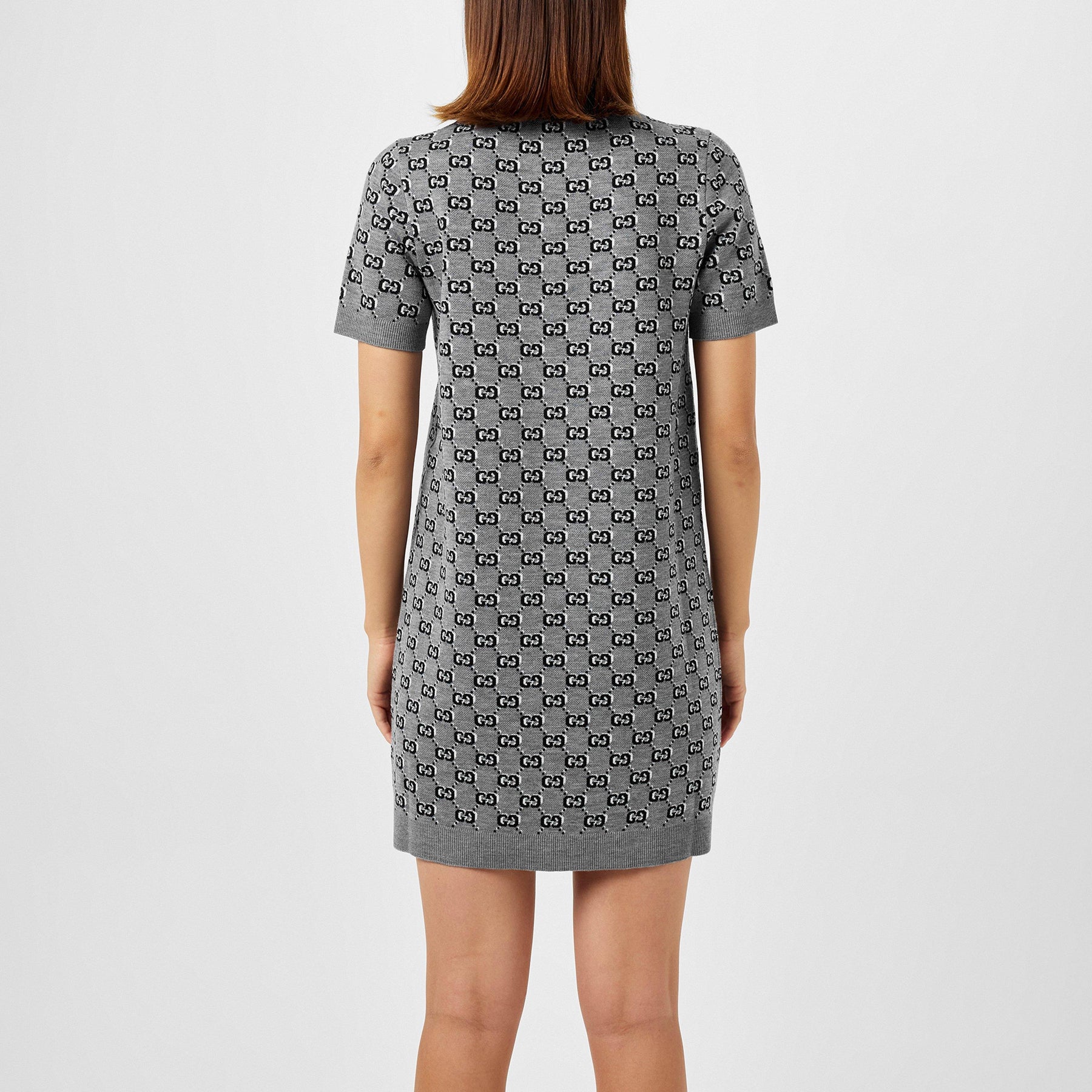 Women's Jacquard Wool Polo Dress