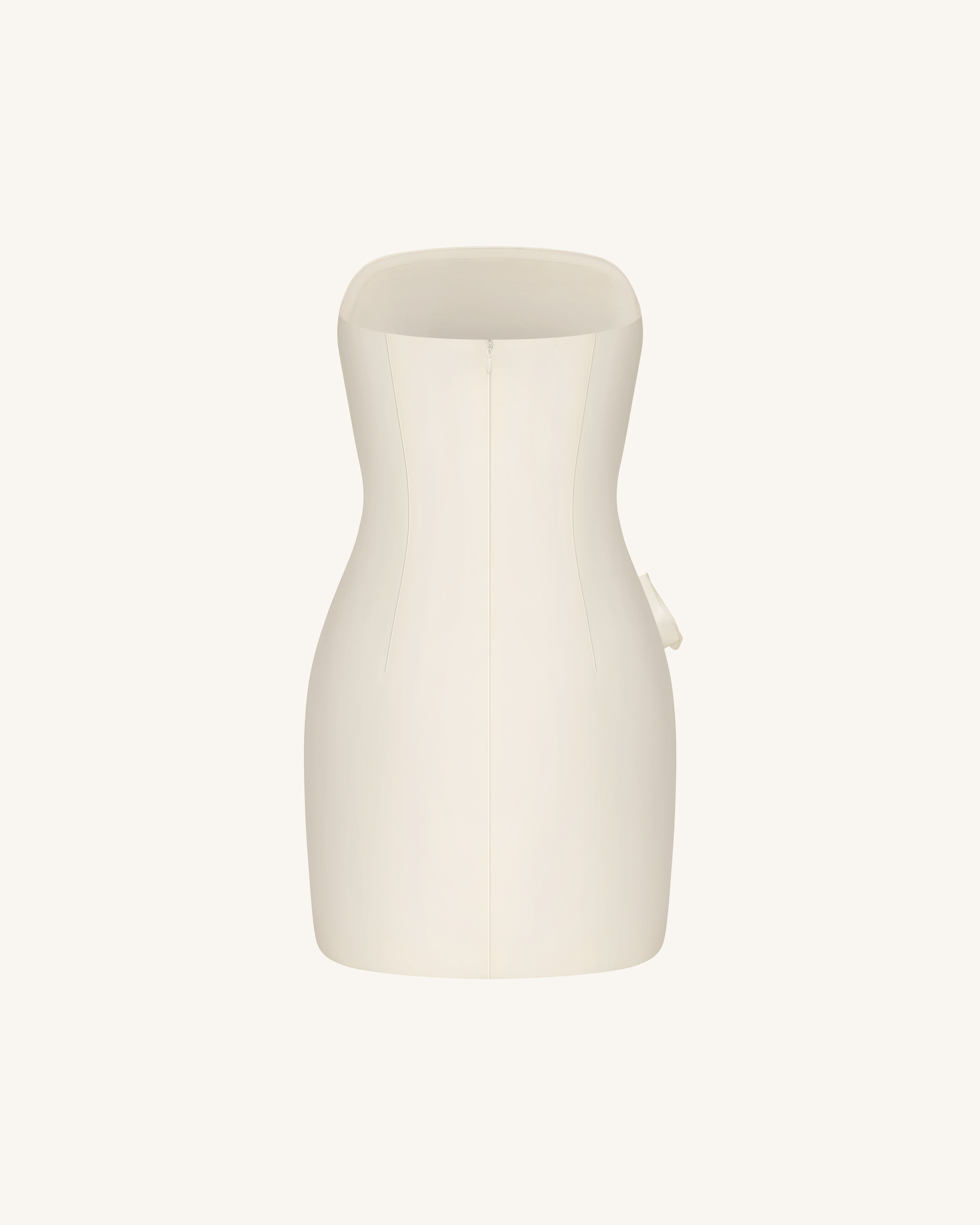 Strapless Floral Appliqué Dress - White