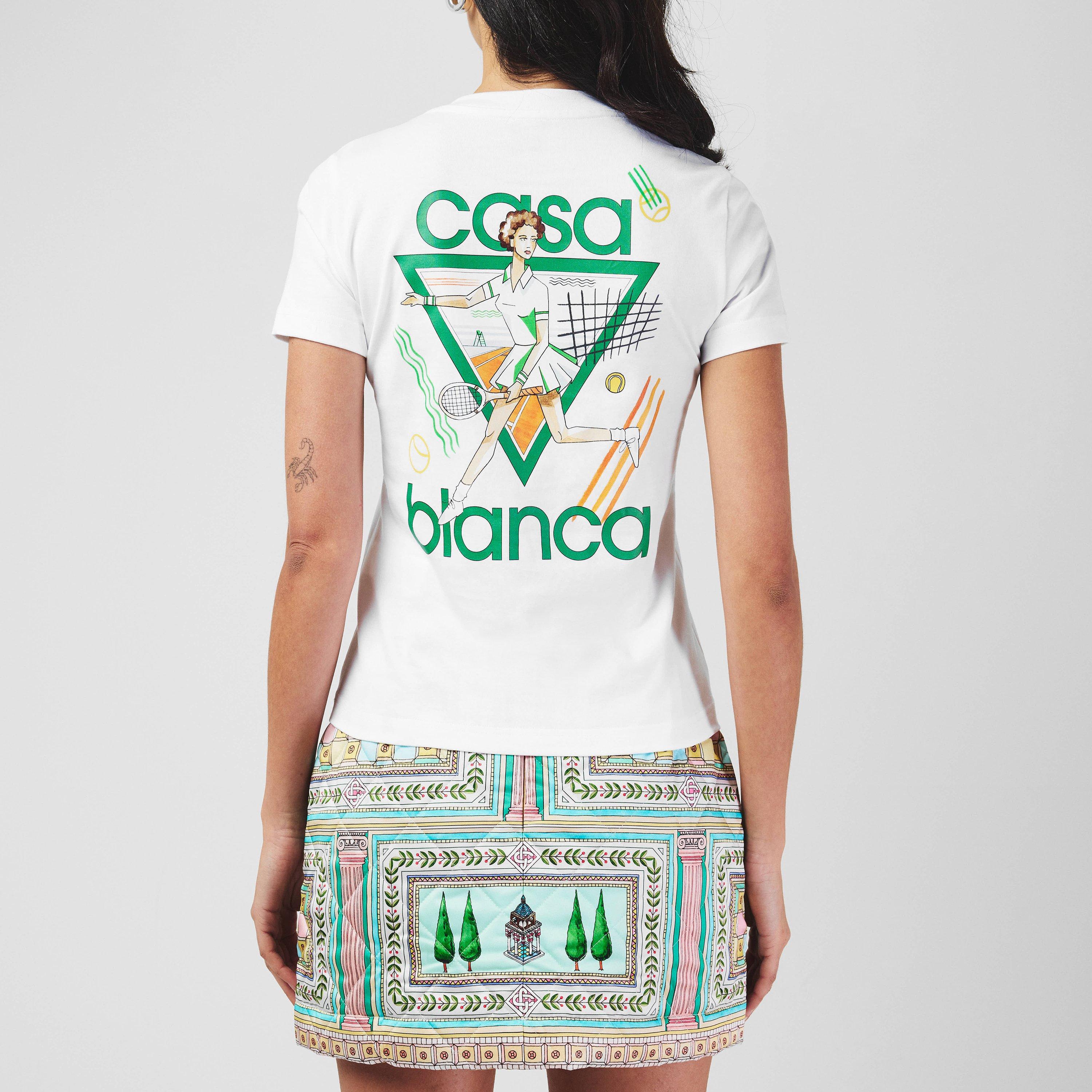 Logo Cotton Cropped Tennis T-Shirt