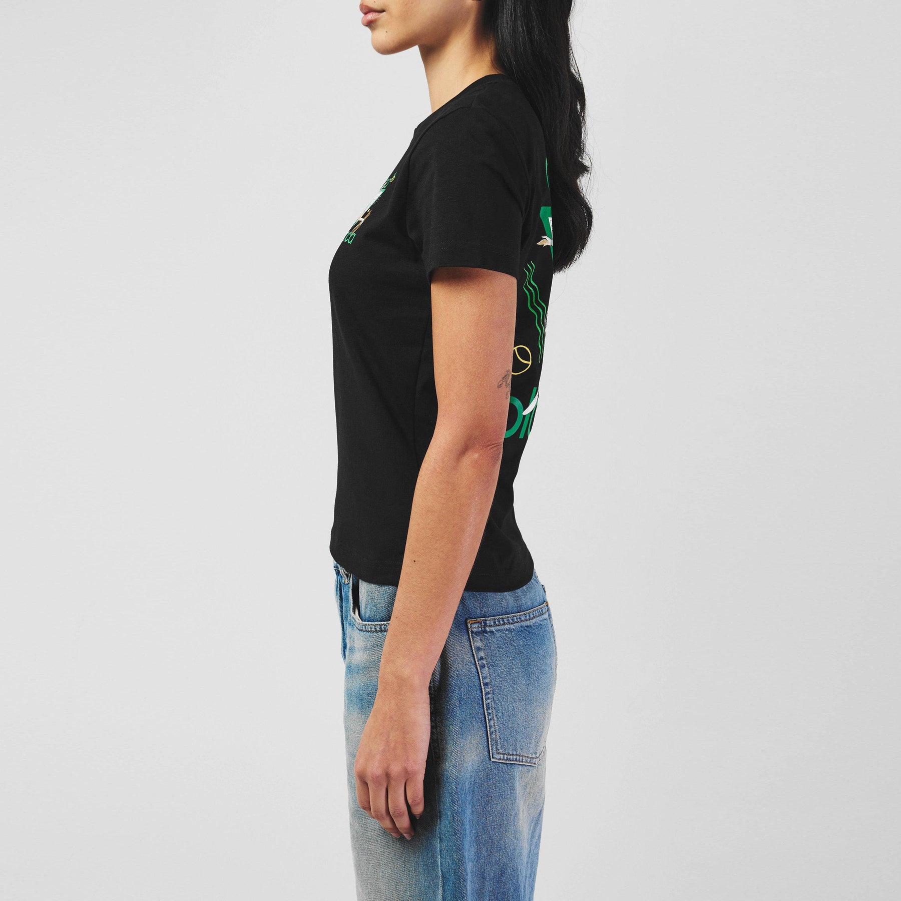 Women's Logo Cotton Cropped Tennis T-Shirt