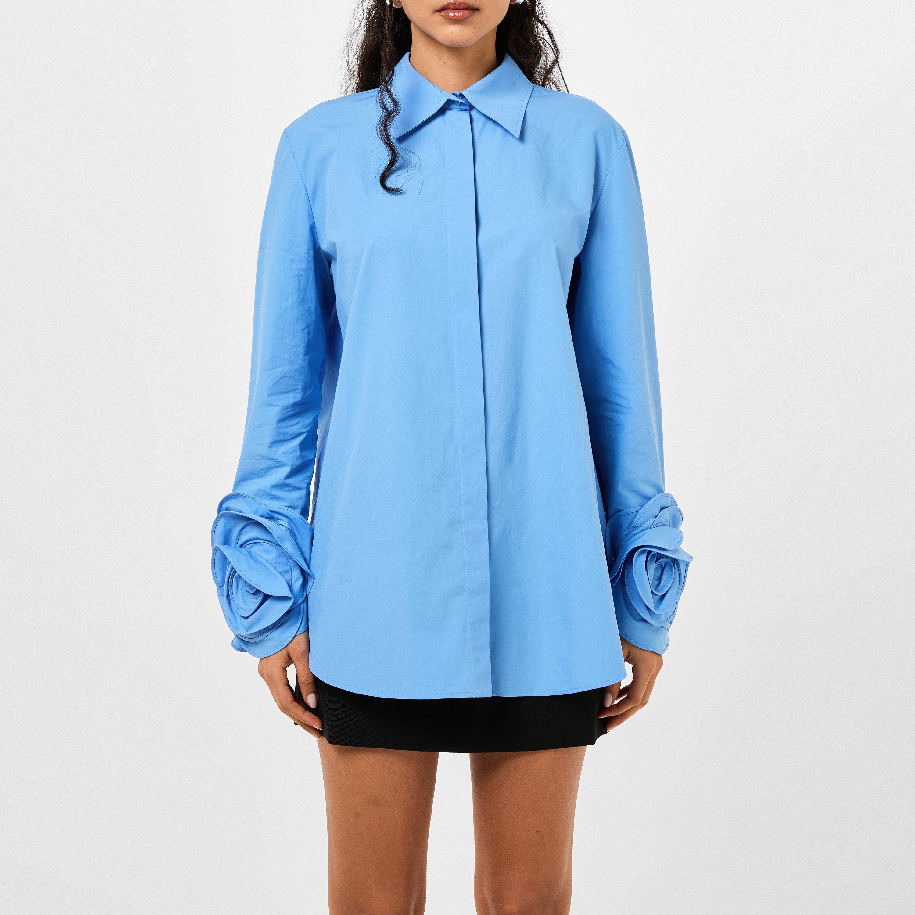 Rose Applique Poplin Shirt