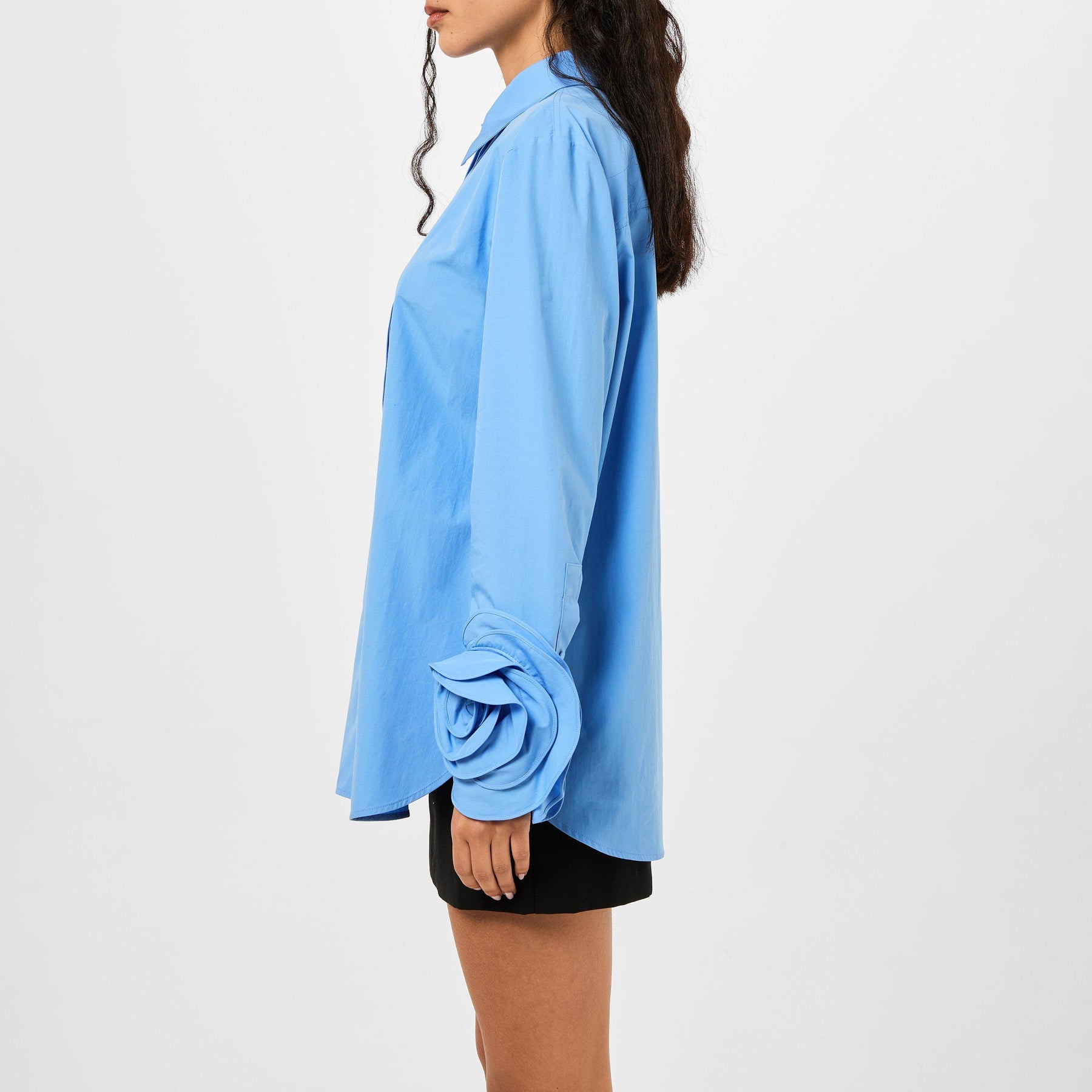 Rose Applique Poplin Shirt
