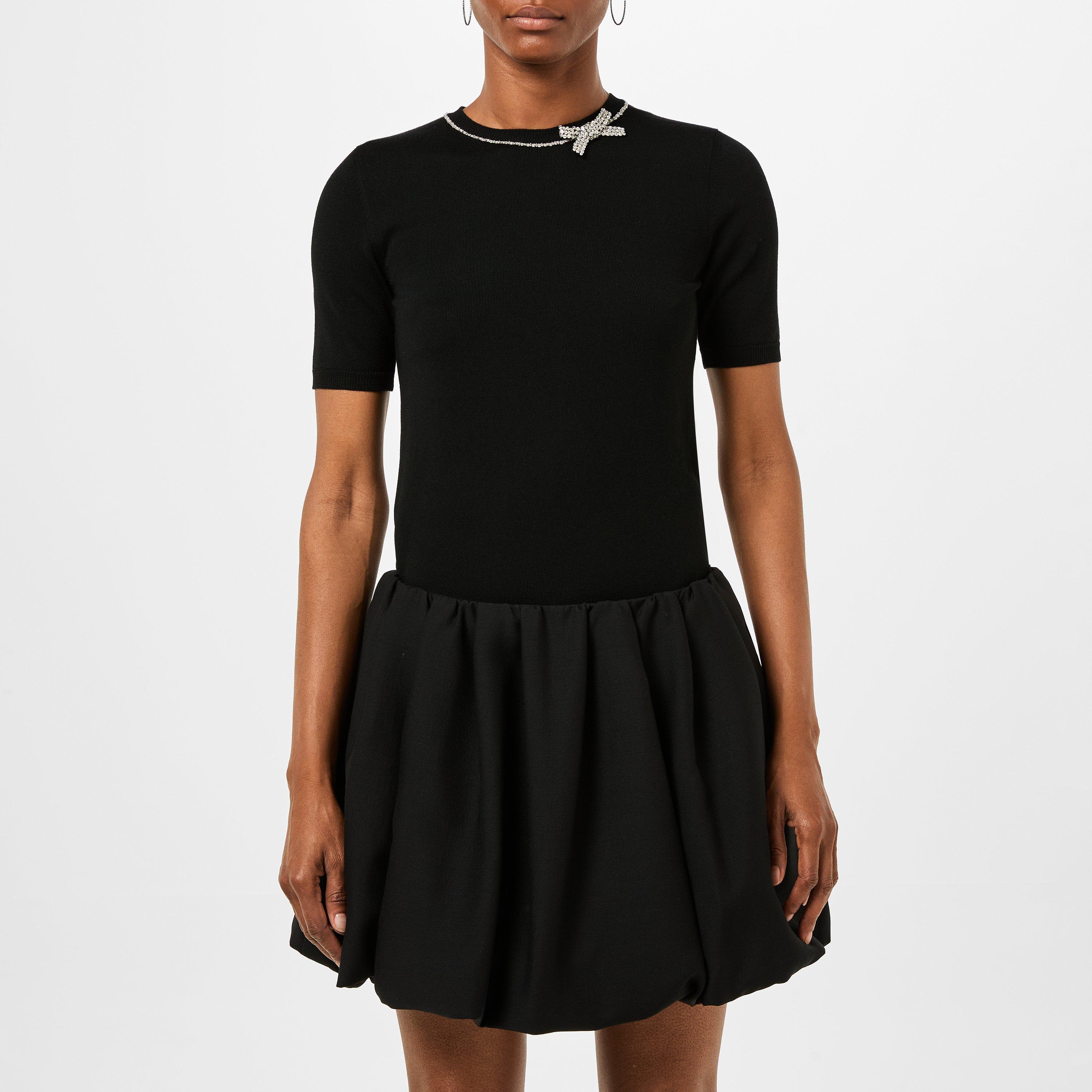 Embroidered Wool Fitted Top