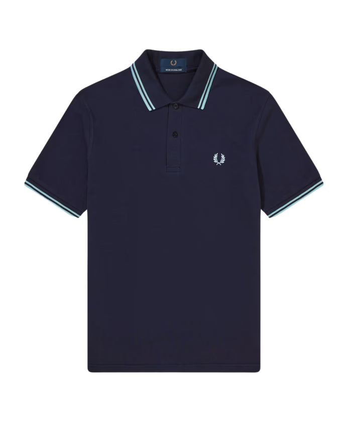 Fred Perry Original Twin Tipped Polo Navy Ice