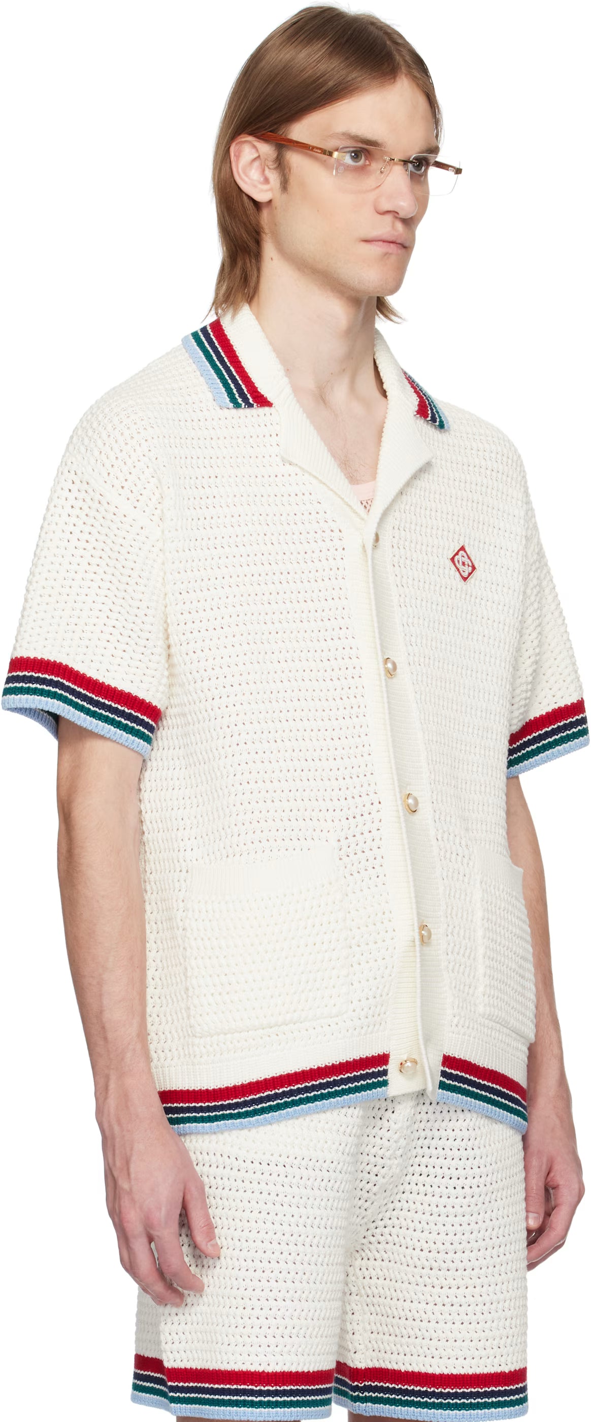 White Gothic Crochet Shirt