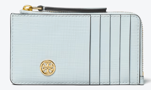 Tory Burch ROBINSON CROSSHATCHED ZIP CARD CASE - Wallets | Shop From The Mirage
