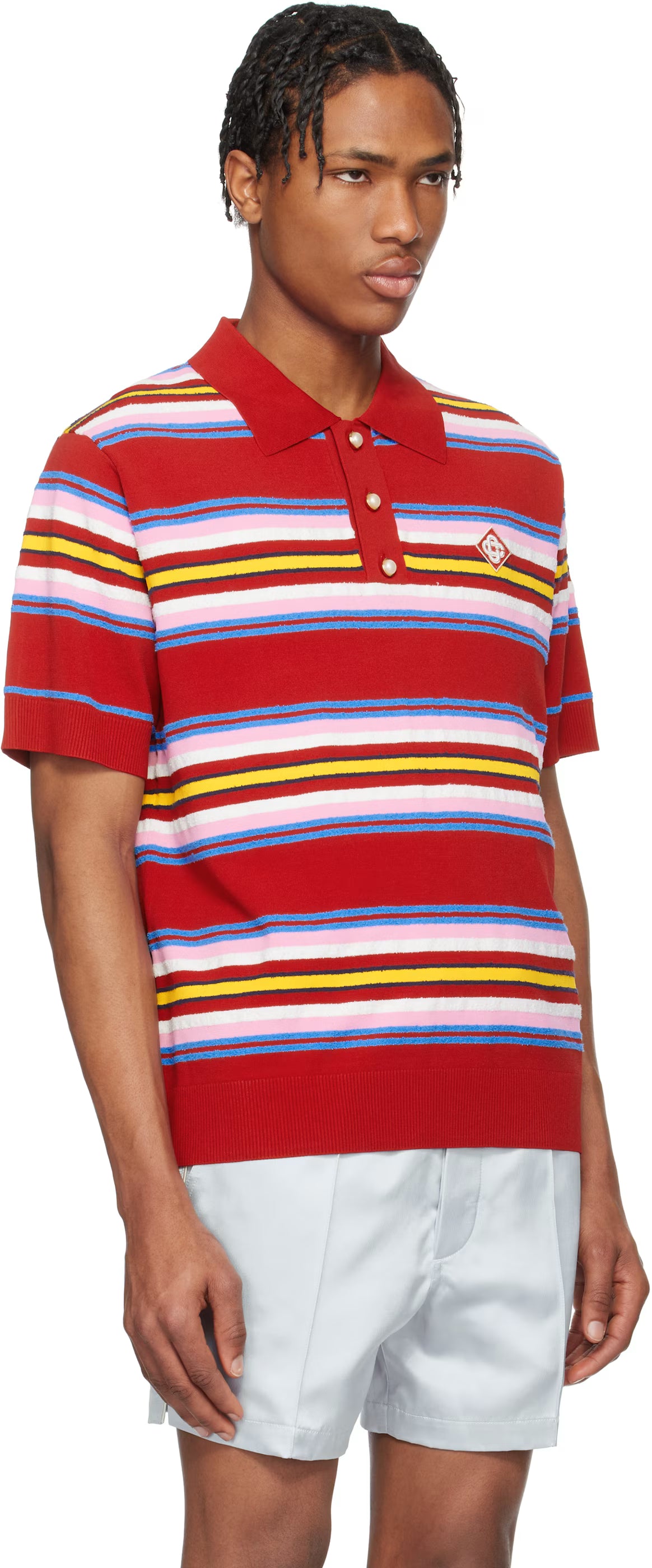 Red Stripe Oversized Polo
