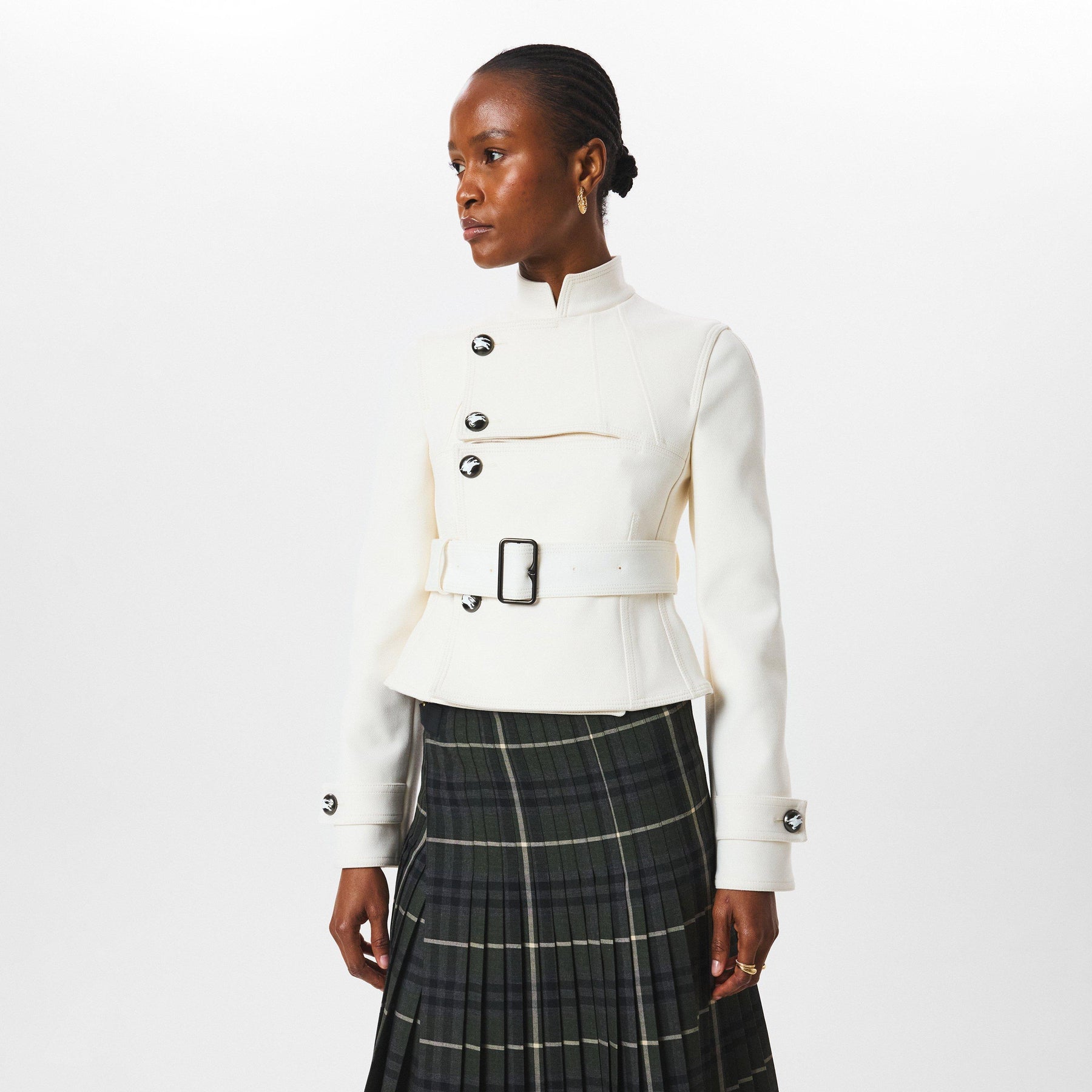 Stretch Cotton Blend Tailored Jacket