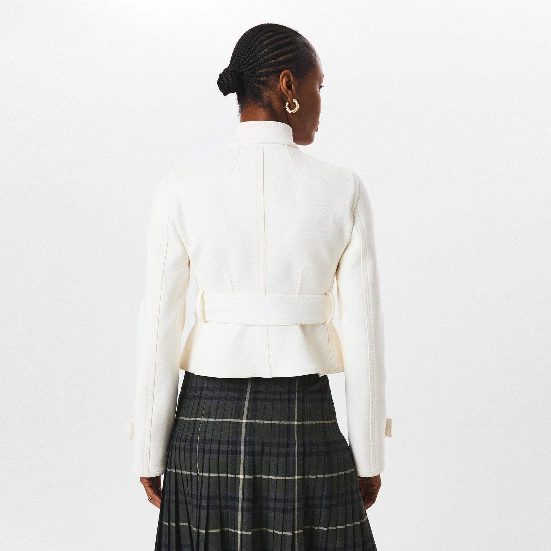 Stretch Cotton Blend Tailored Jacket