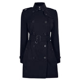 Women's Check Cotton Mid-Length Kensington Trench Coat