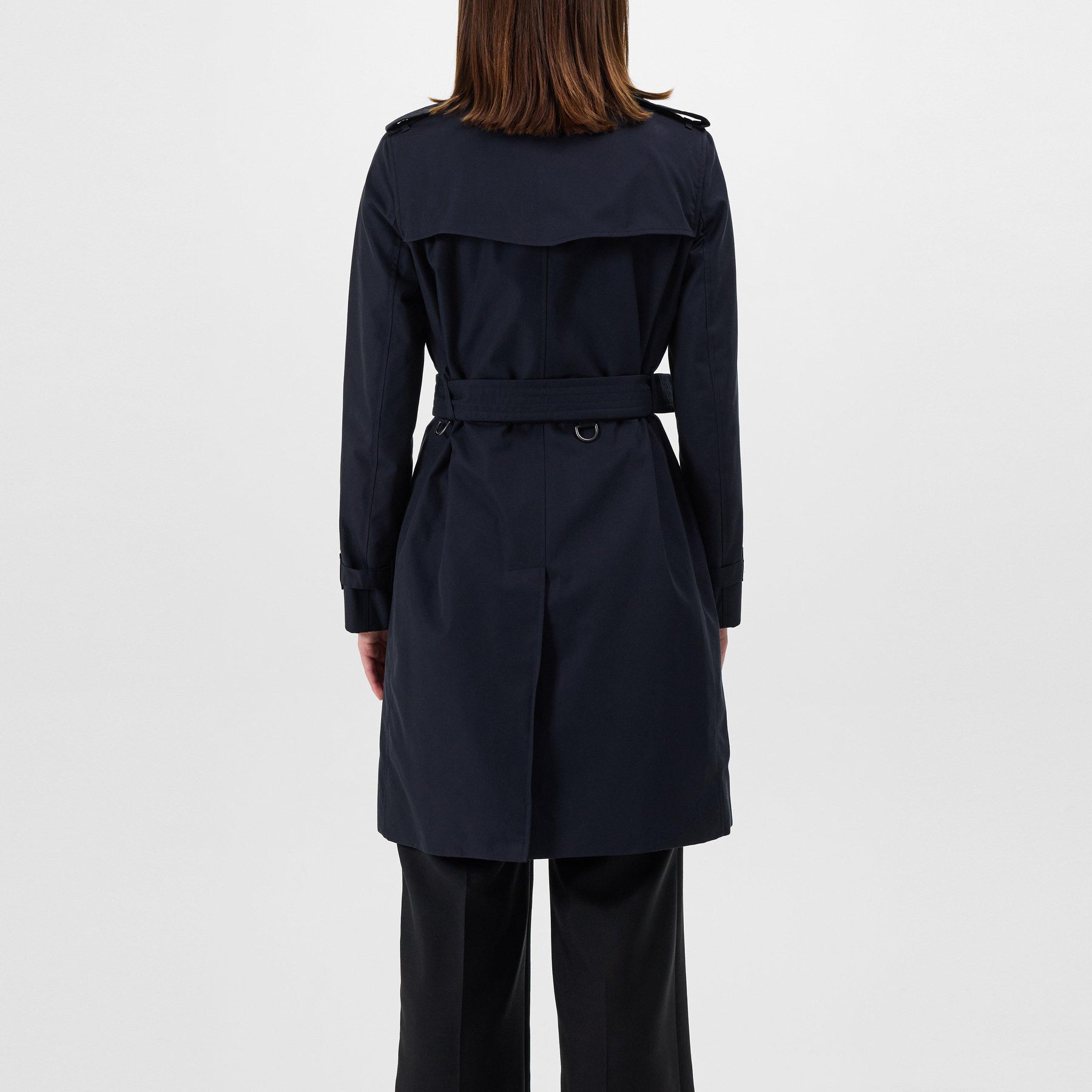 Women's Check Cotton Mid-Length Kensington Trench Coat