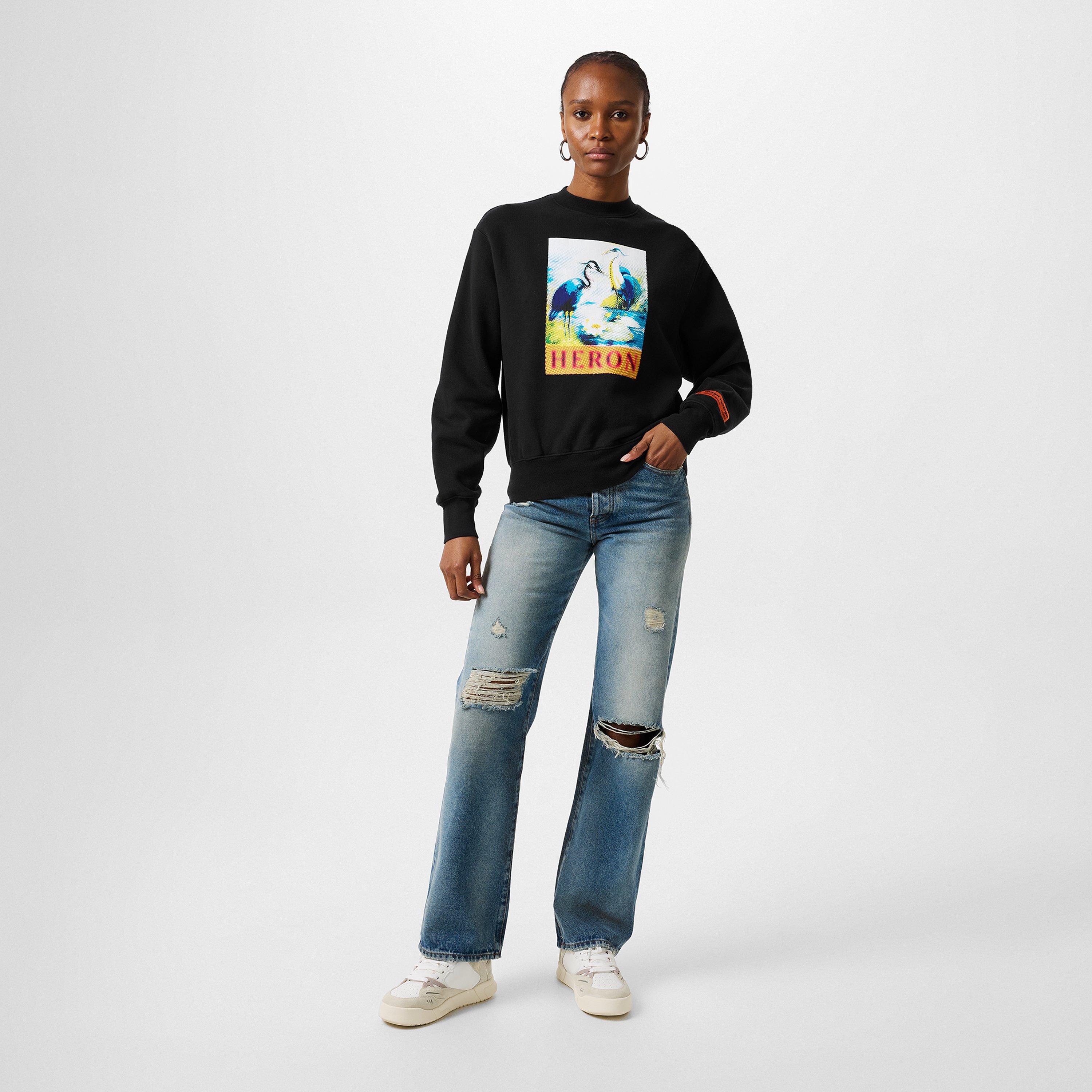 Halftone Graphic Crew Sweatshirt
