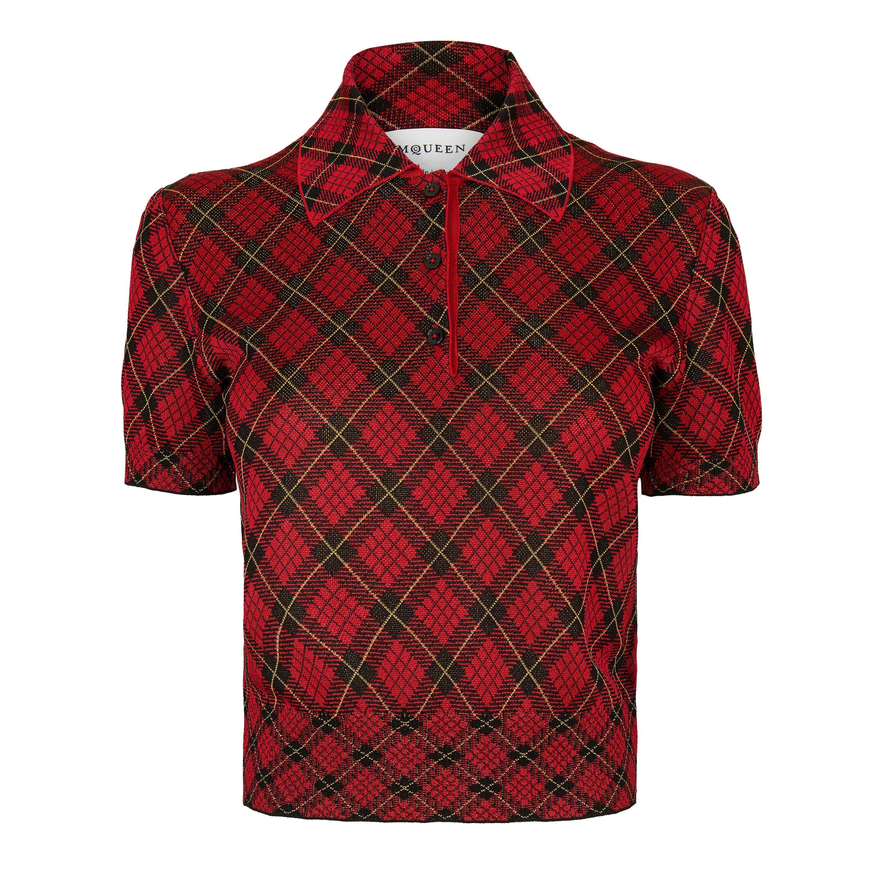 Alex Check Polo Knitted Top