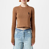 Embroidered Cropped Jumper