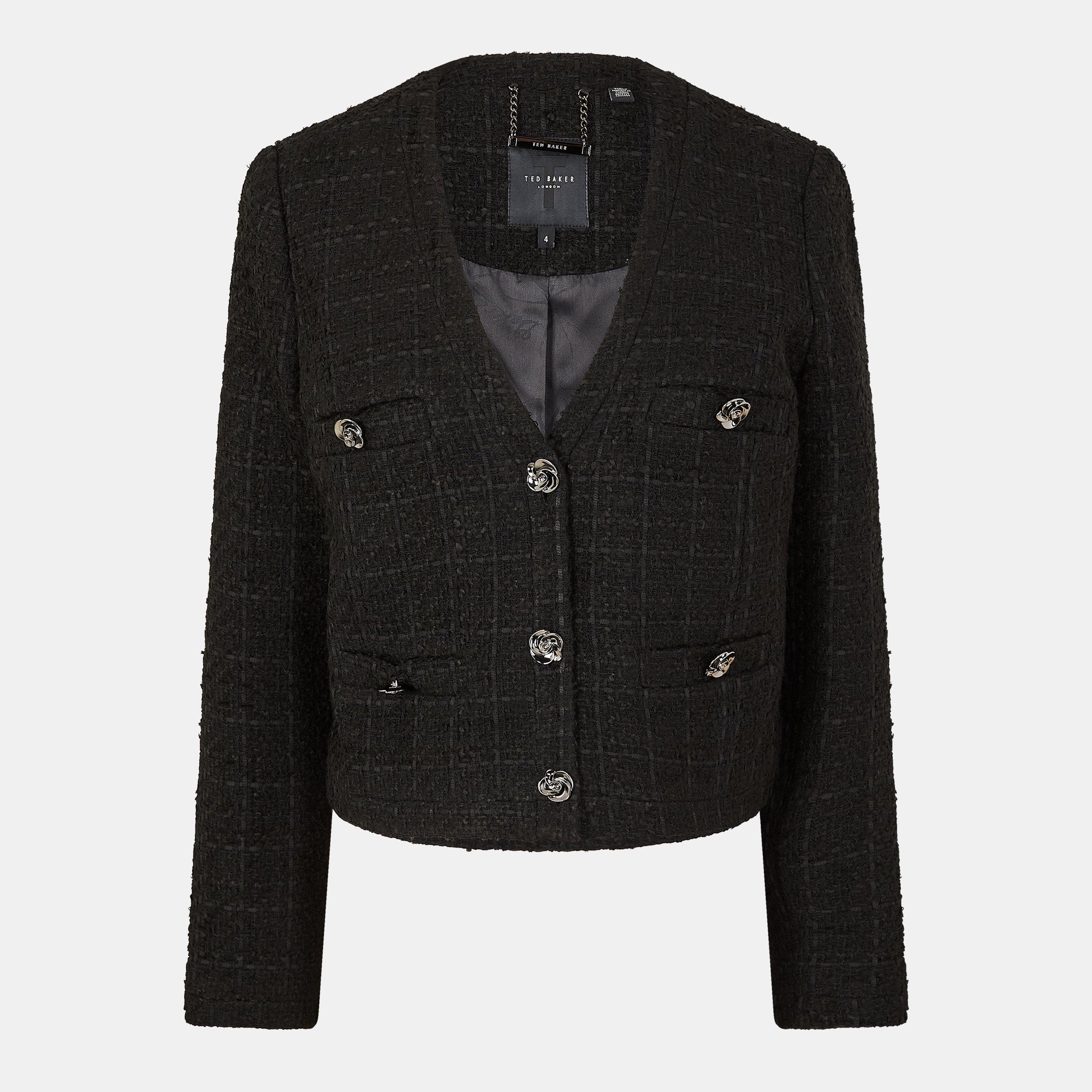 Rose Button Cropped Hybrid Jacket