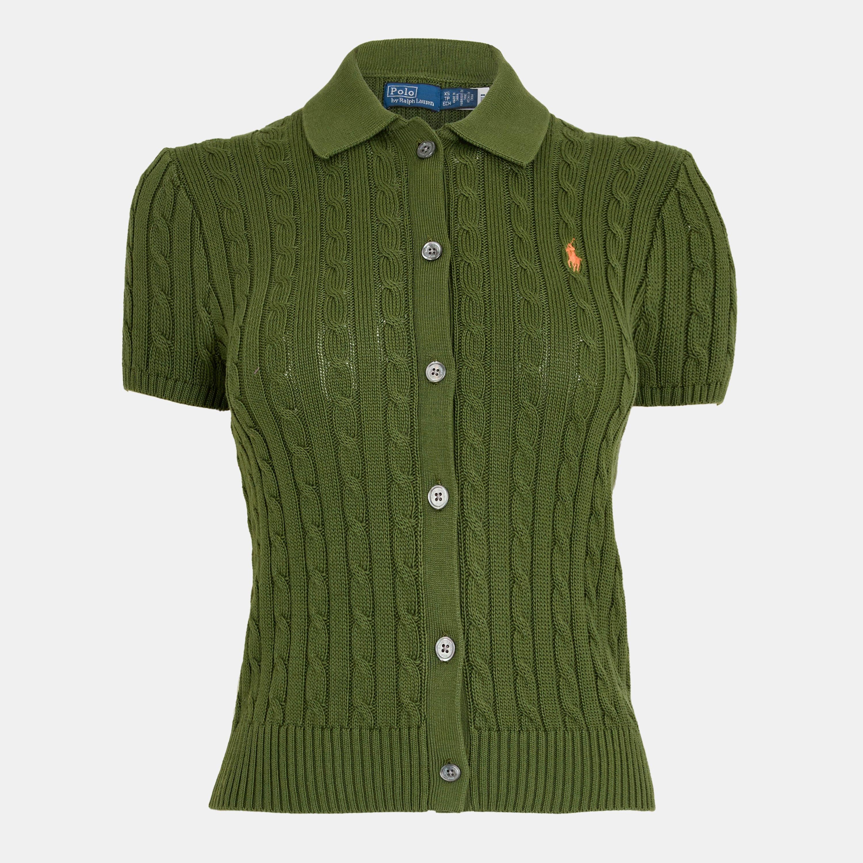 Cable Button Up Short Sleeve Shirt