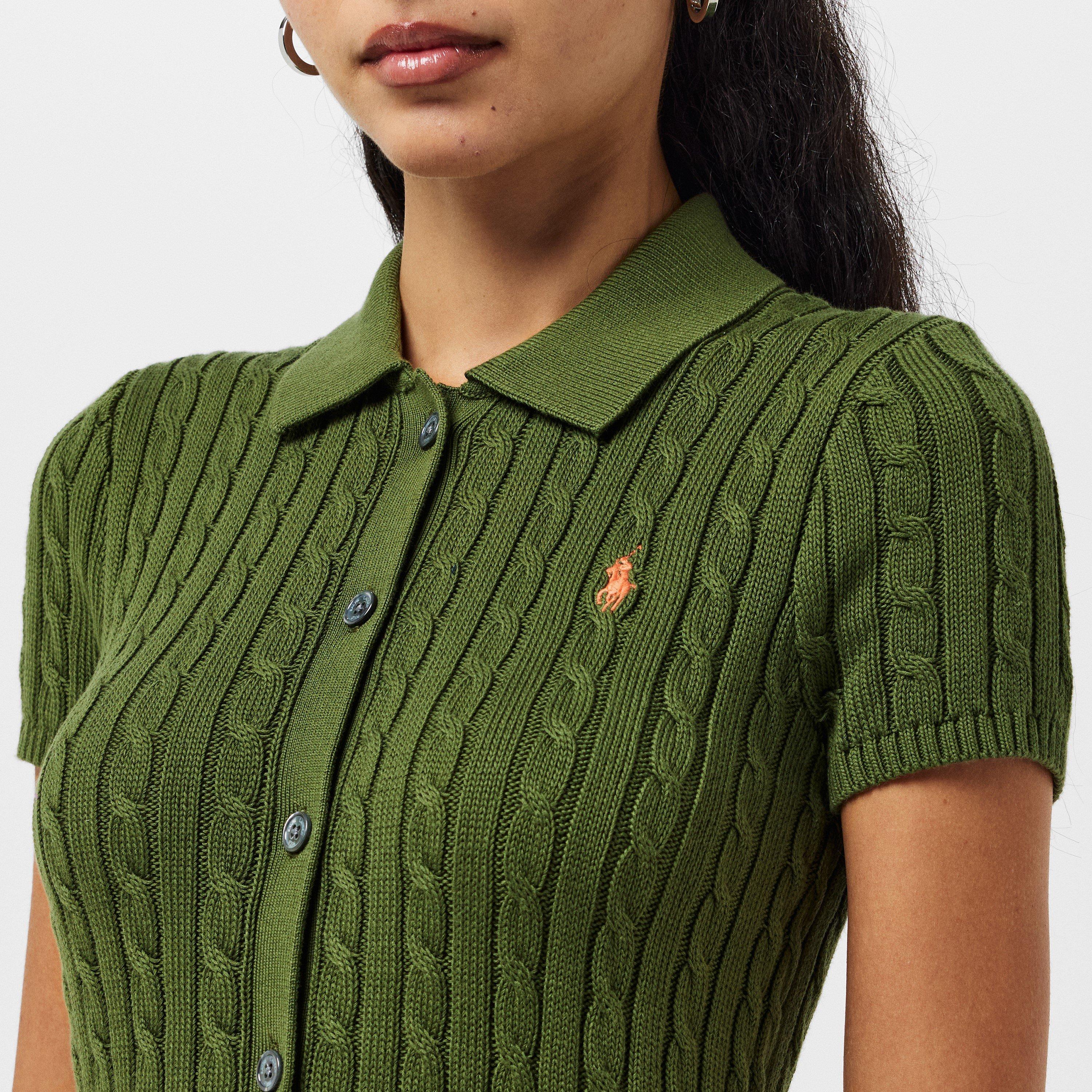 Cable Button Up Short Sleeve Shirt