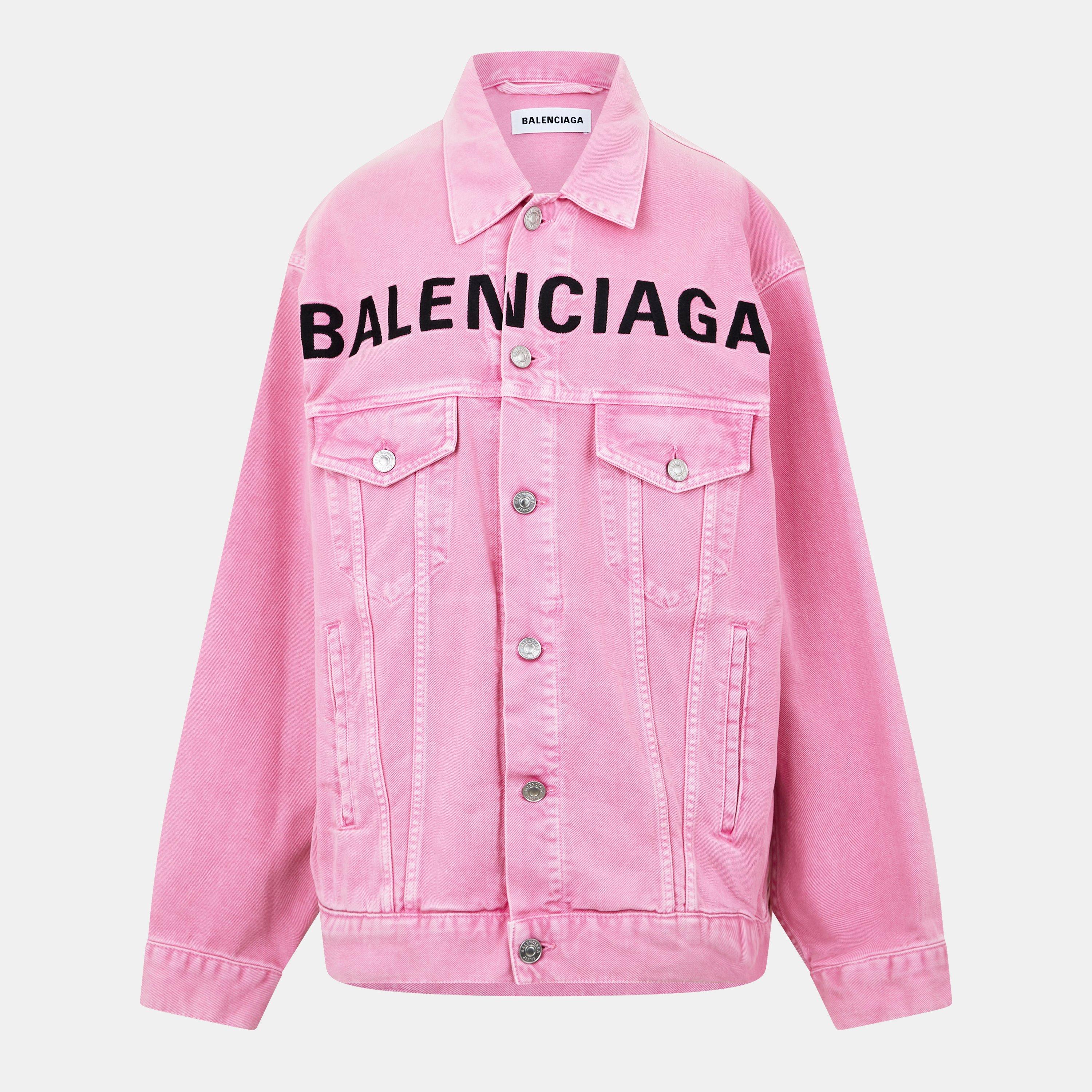 Printed Logo Cotton Long Sleeve Denim Jacket
