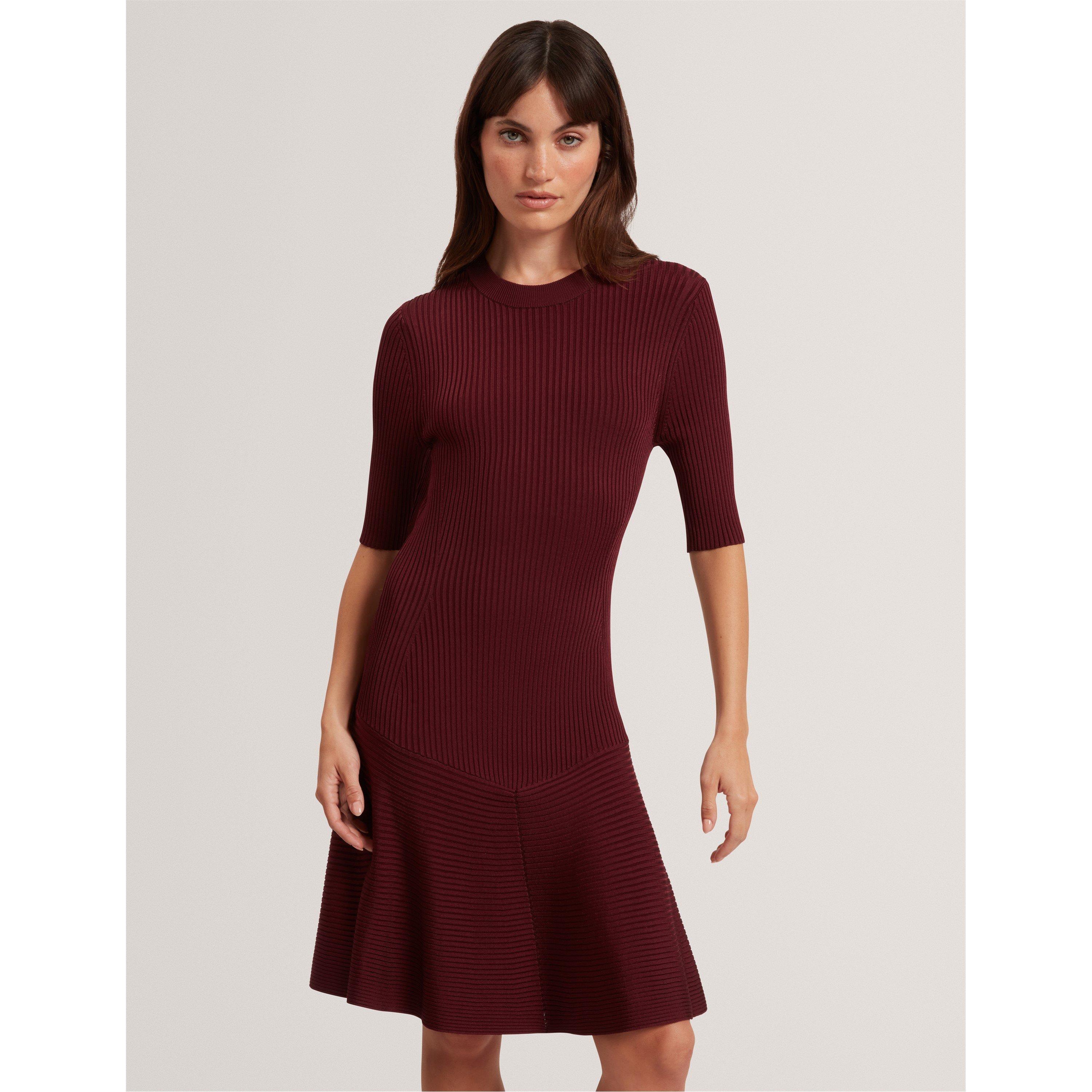 Short-Sleeve Knitted Jumper Dress