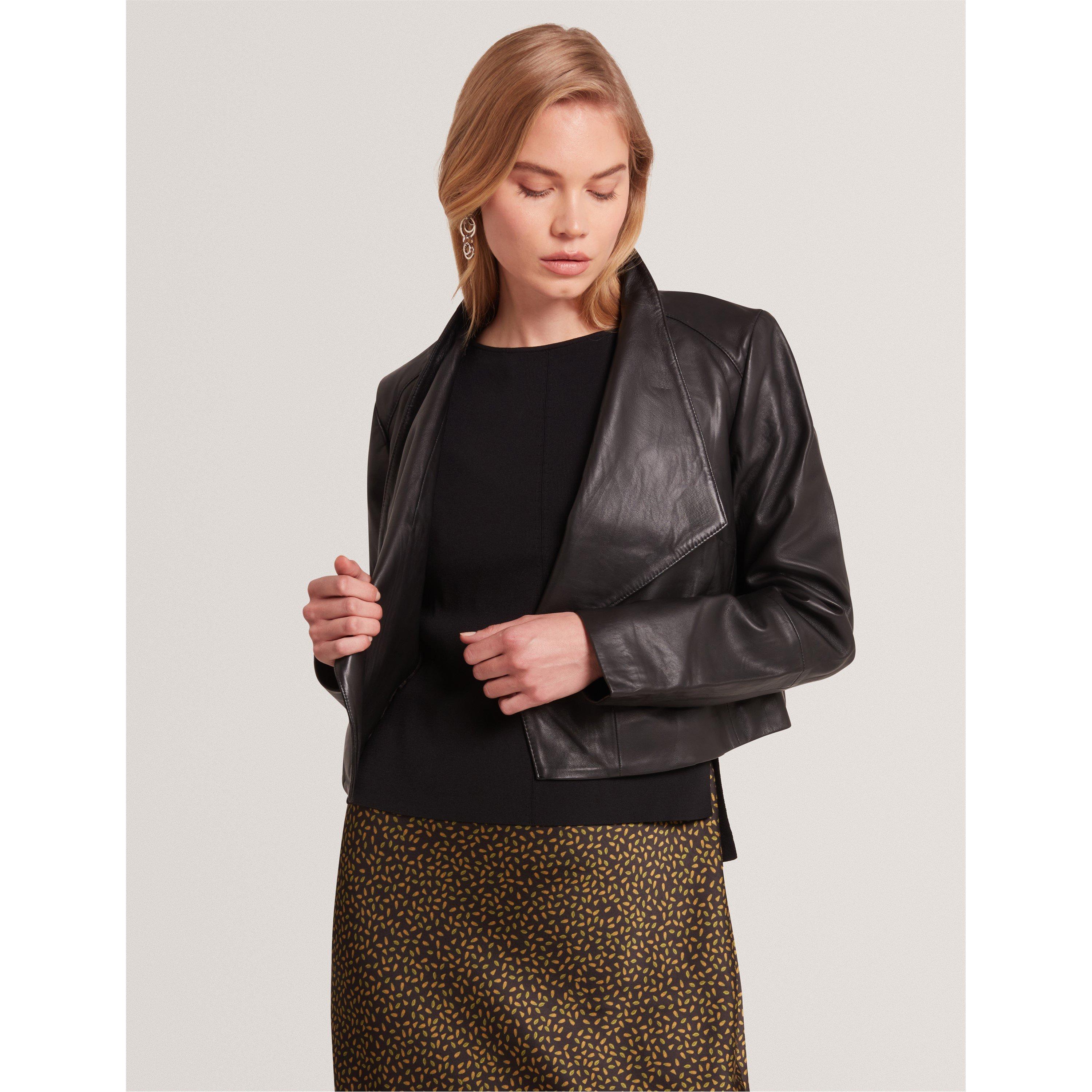 Cropped Leather Overcoat