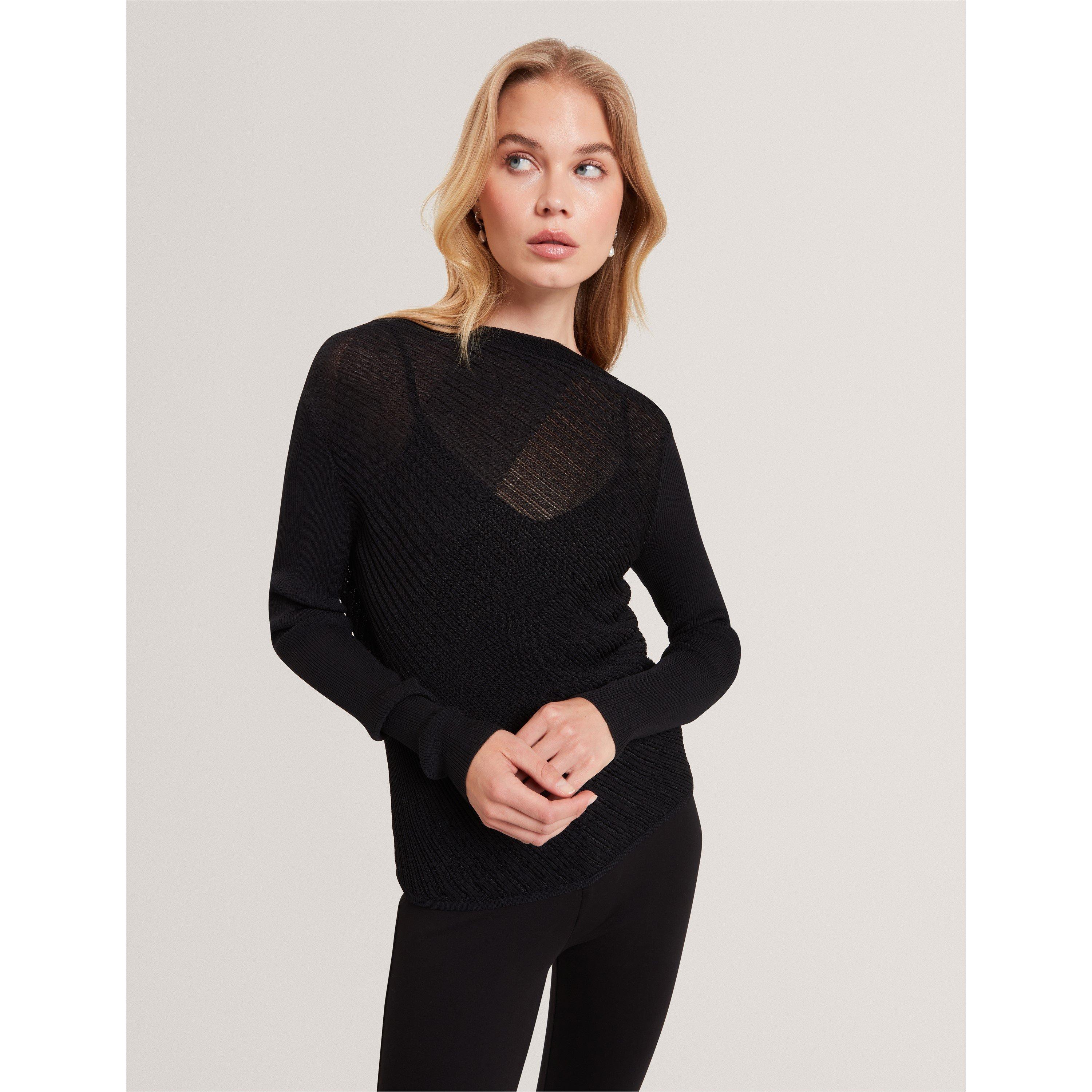 Long Sleeve Sheer Knitted Top