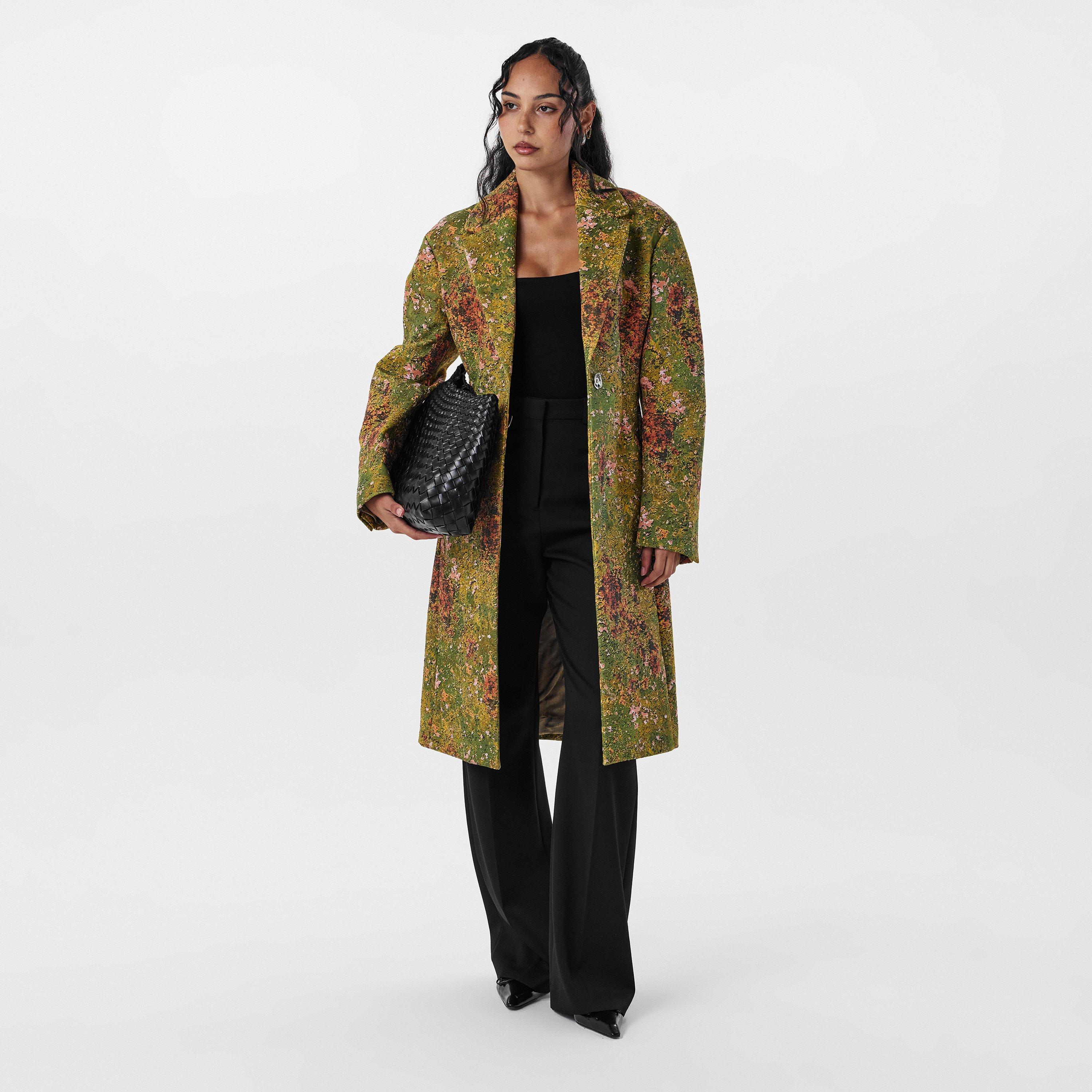 Diagonal Stripe Overcoat