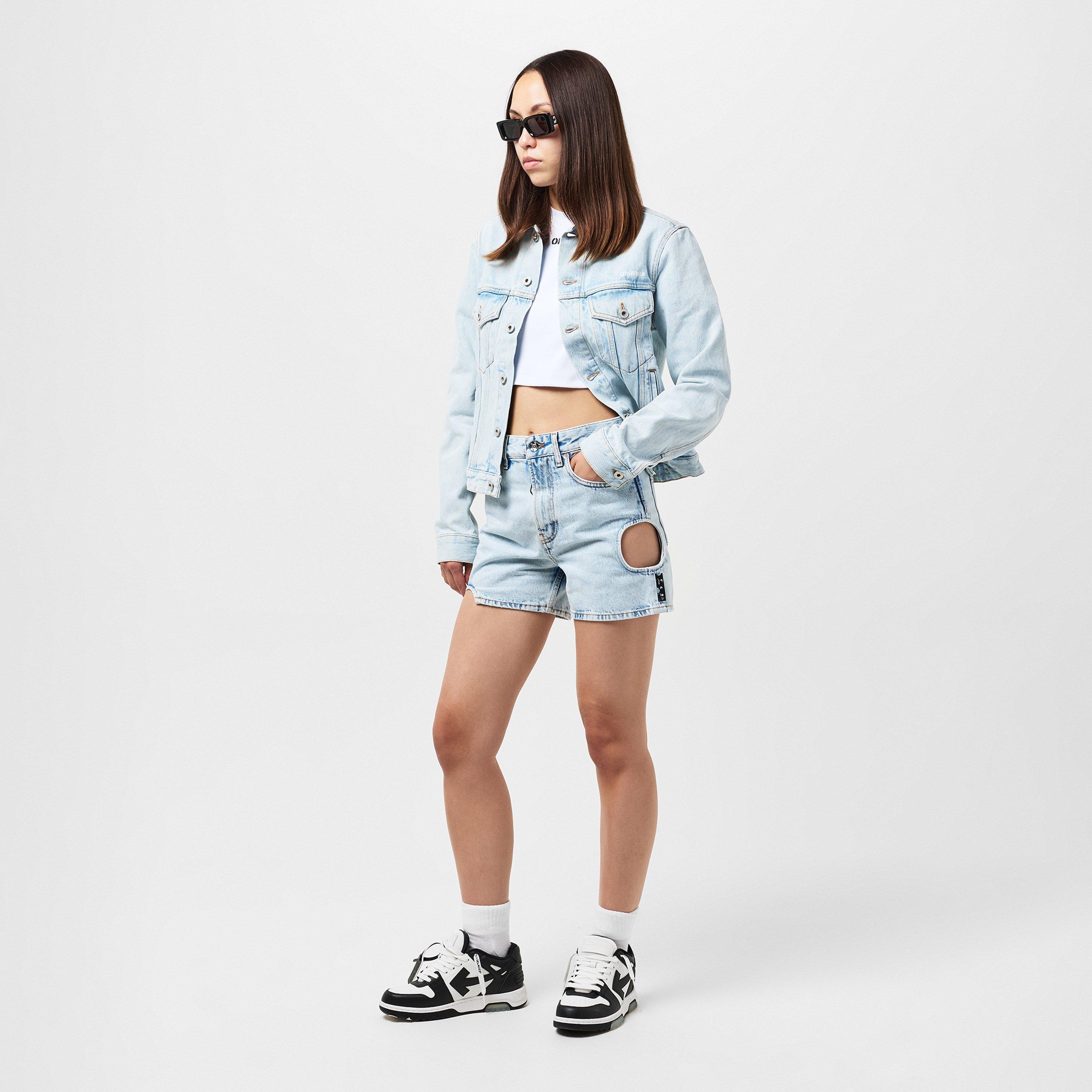 Diagonal Cotton Long Sleeve Denim Jacket