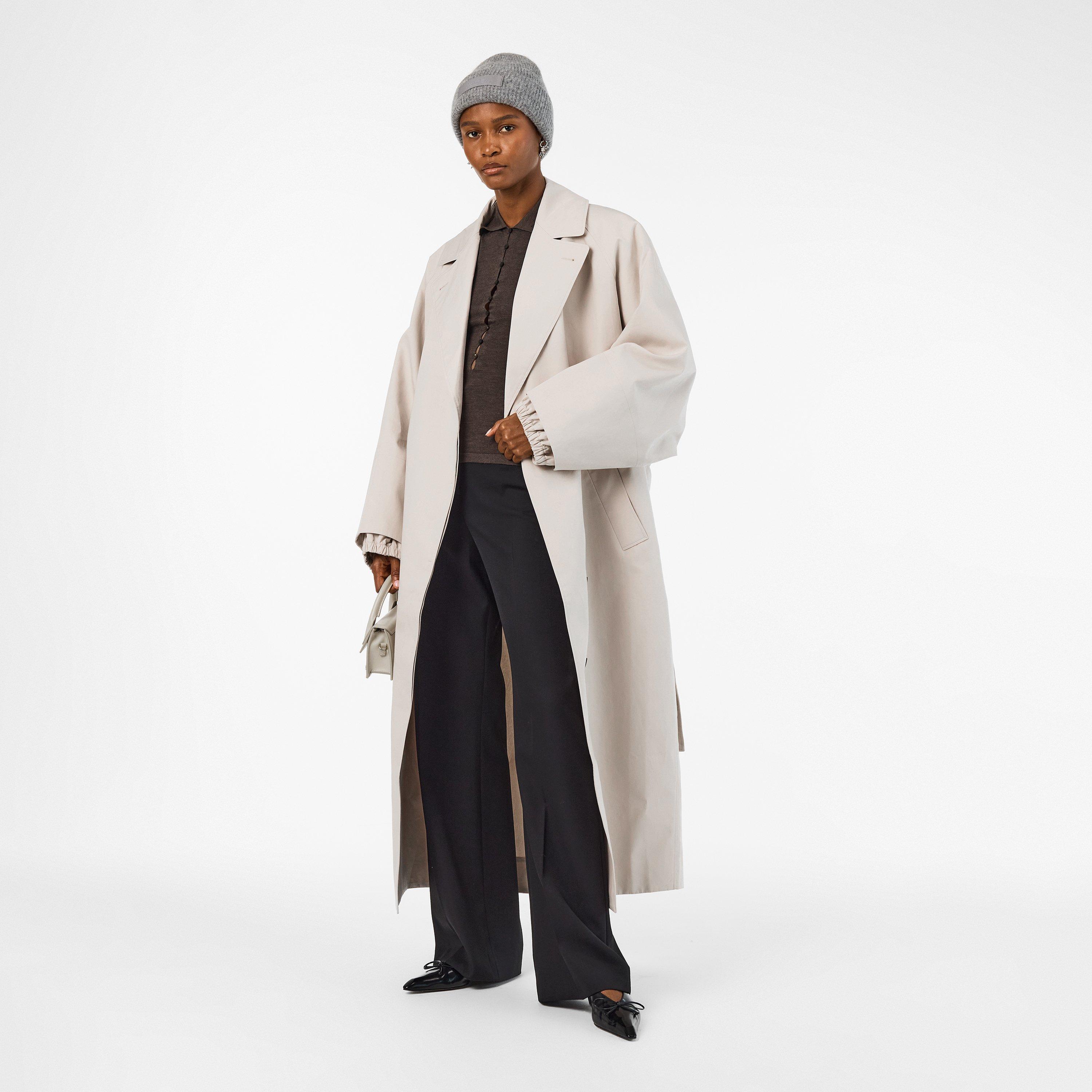 Jacquard Mid-Length Textured Trench Coat