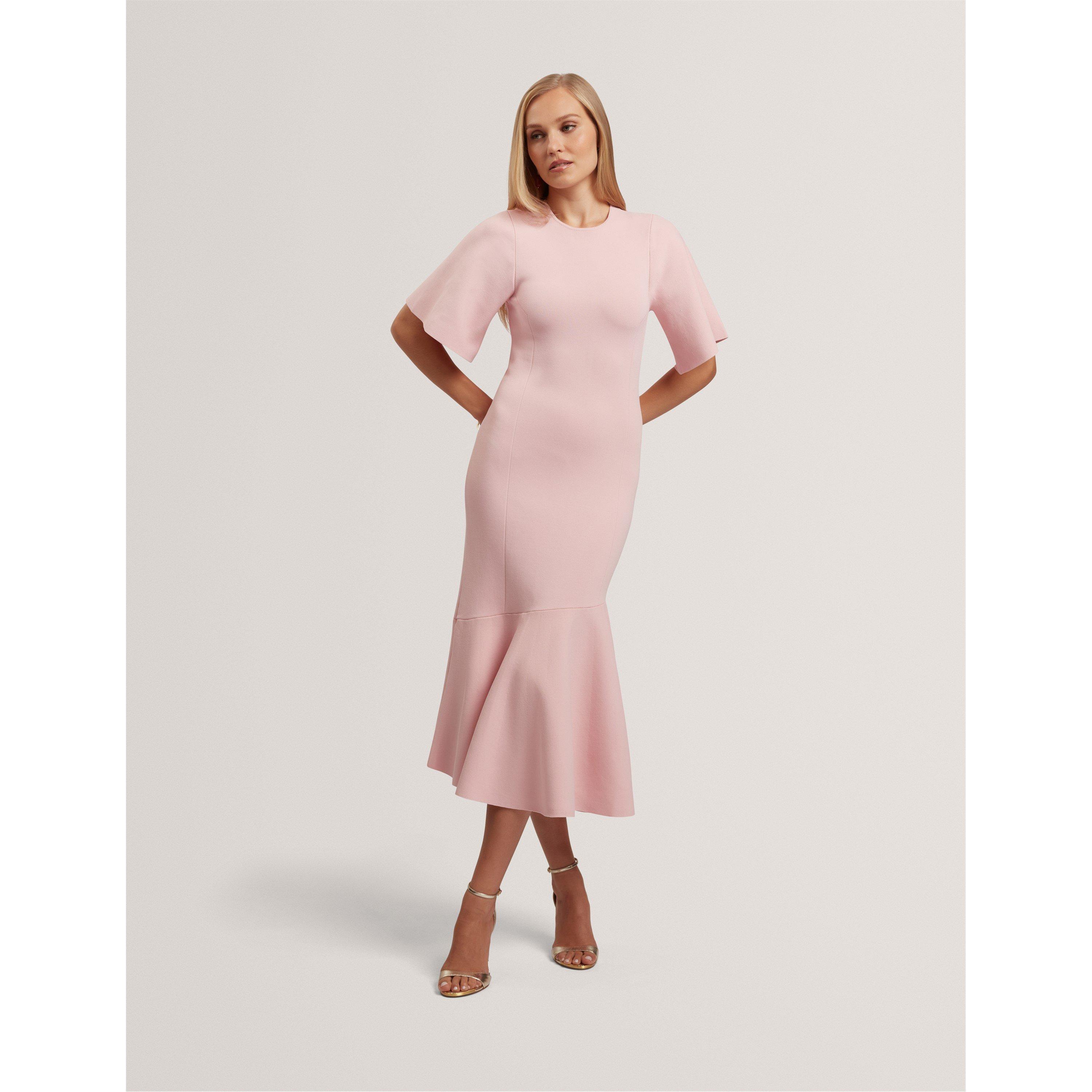 Short Sleeve Midi Knitted Jumper Dress