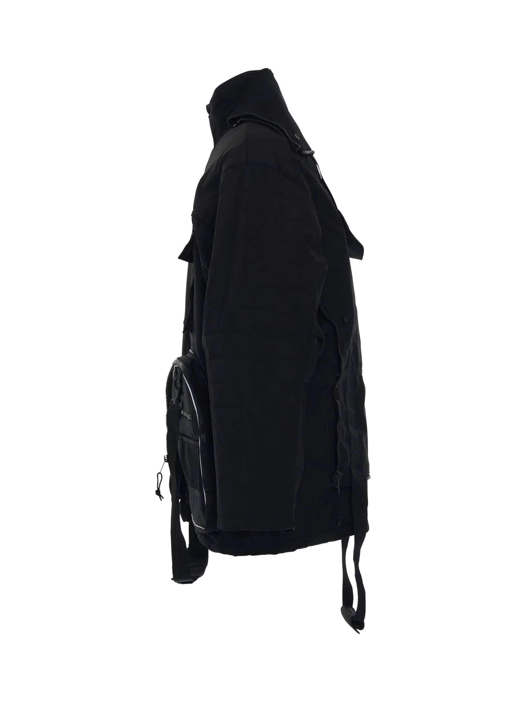 Transformer Gym Bag Parka in Black