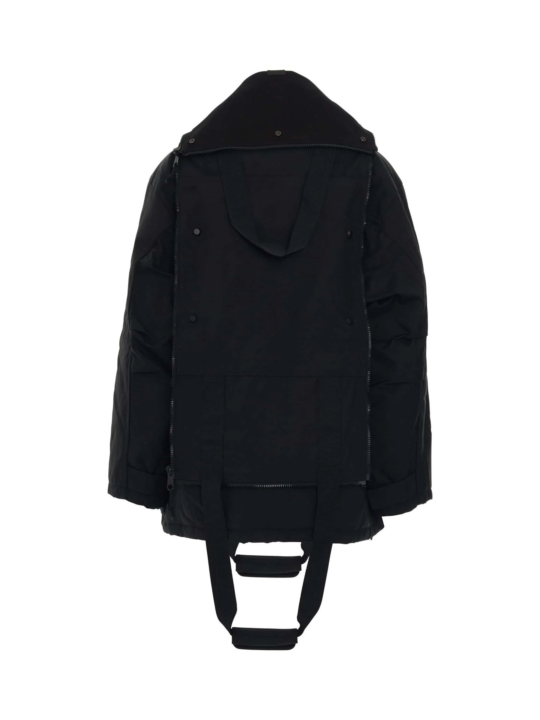 Transformer Gym Bag Parka in Black