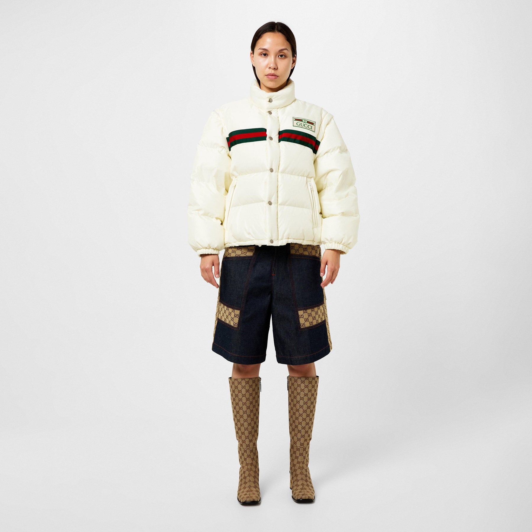 1921 Padded Nylon Web Bomber Jacket