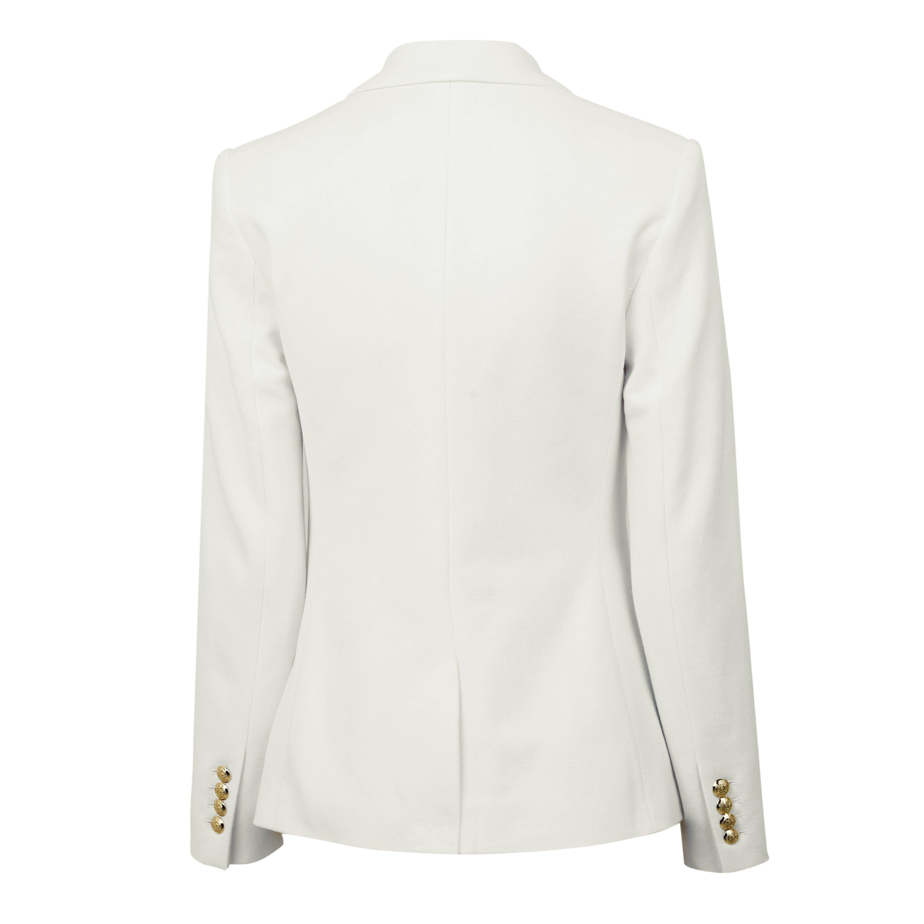 Anfisa Cotton Long Sleeve Monogram Blazer