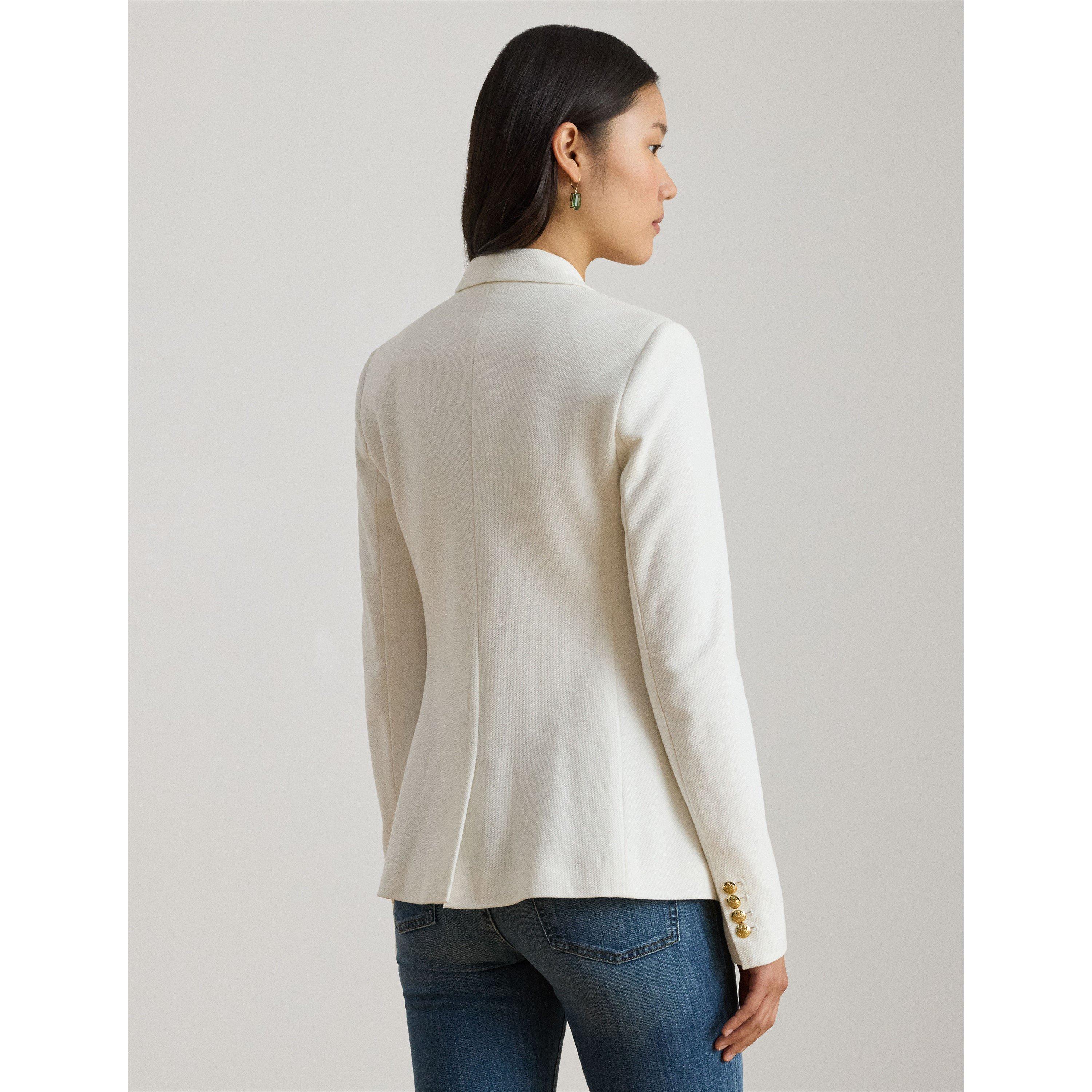 Anfisa Cotton Long Sleeve Monogram Blazer