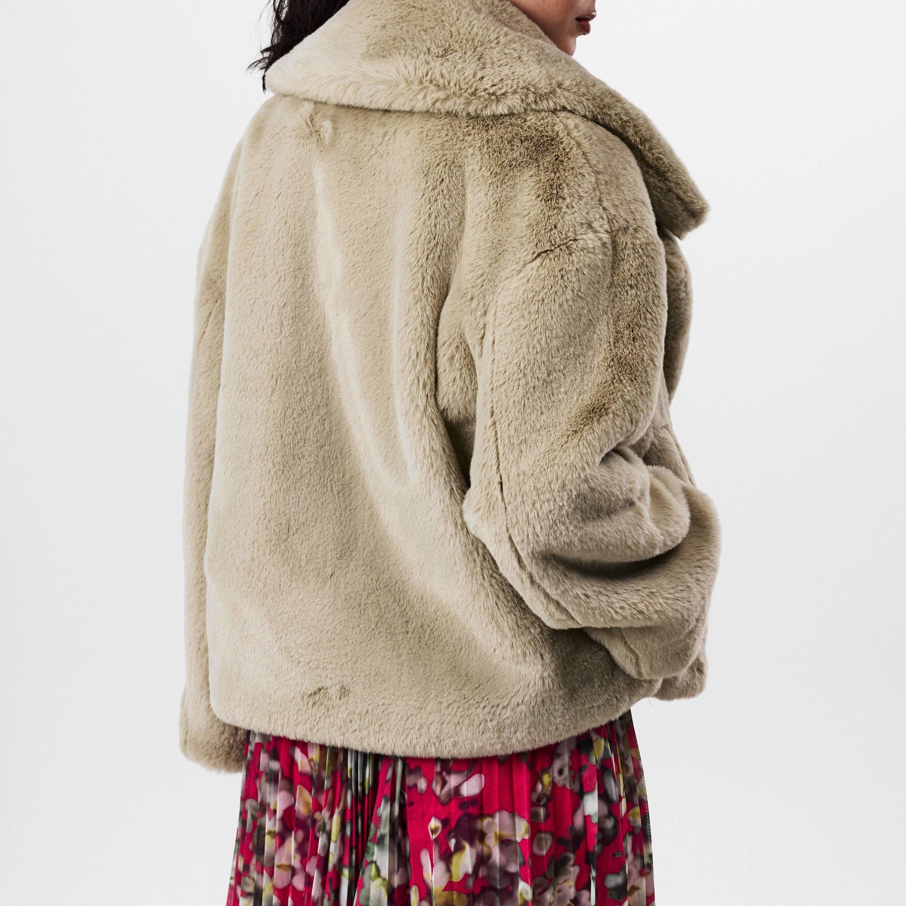 Plush Teddy Cropped Coat