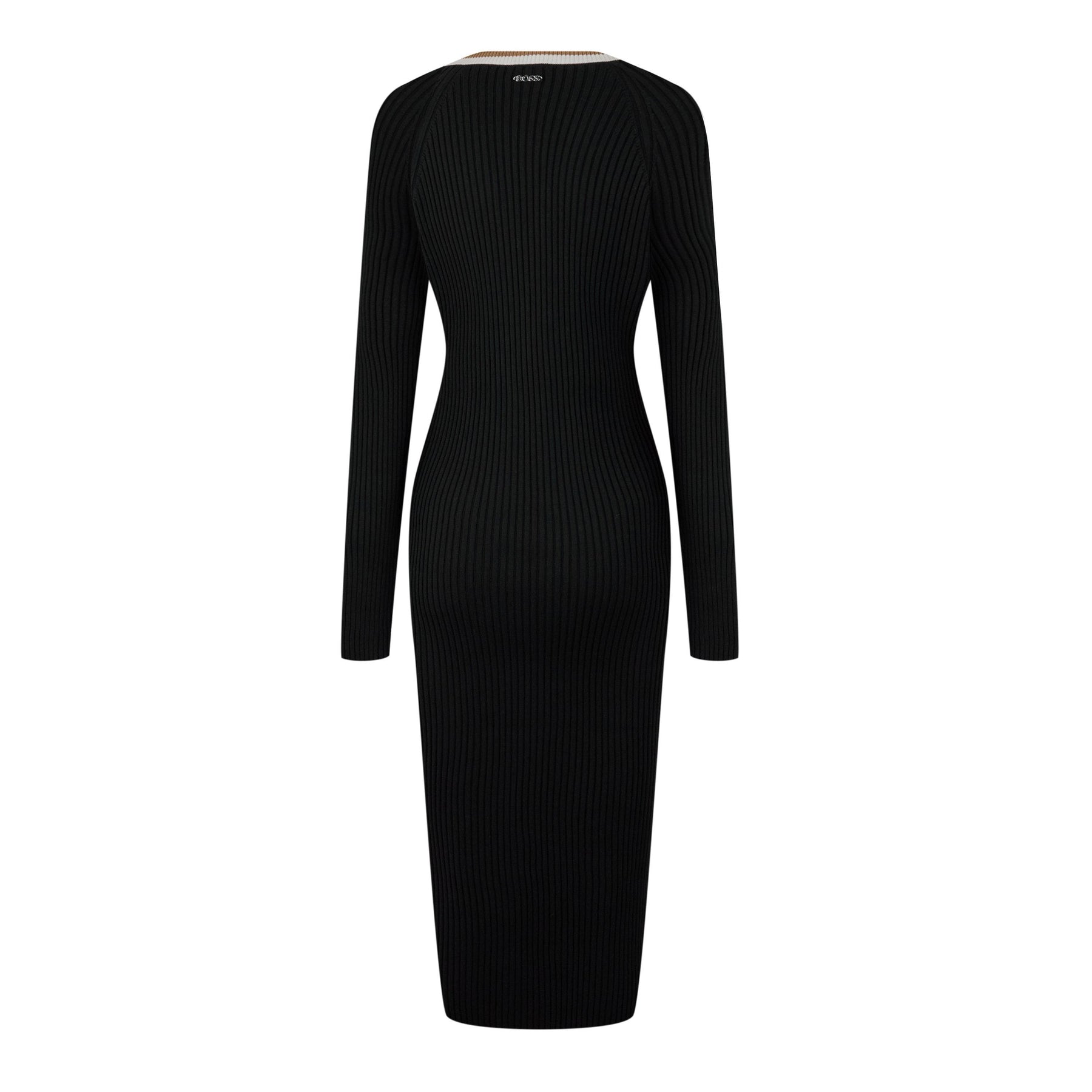 Women's Ribbed V-neck Knitted Dress